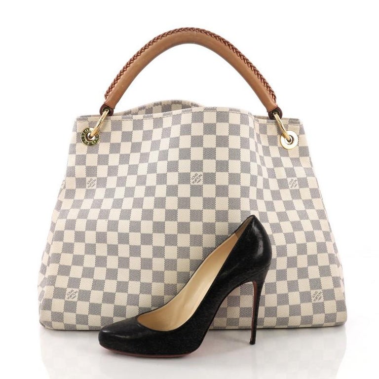 Louis Vuitton Artsy Handbag Damier MM, crafted from damier azur coated canvas at 1stdibs