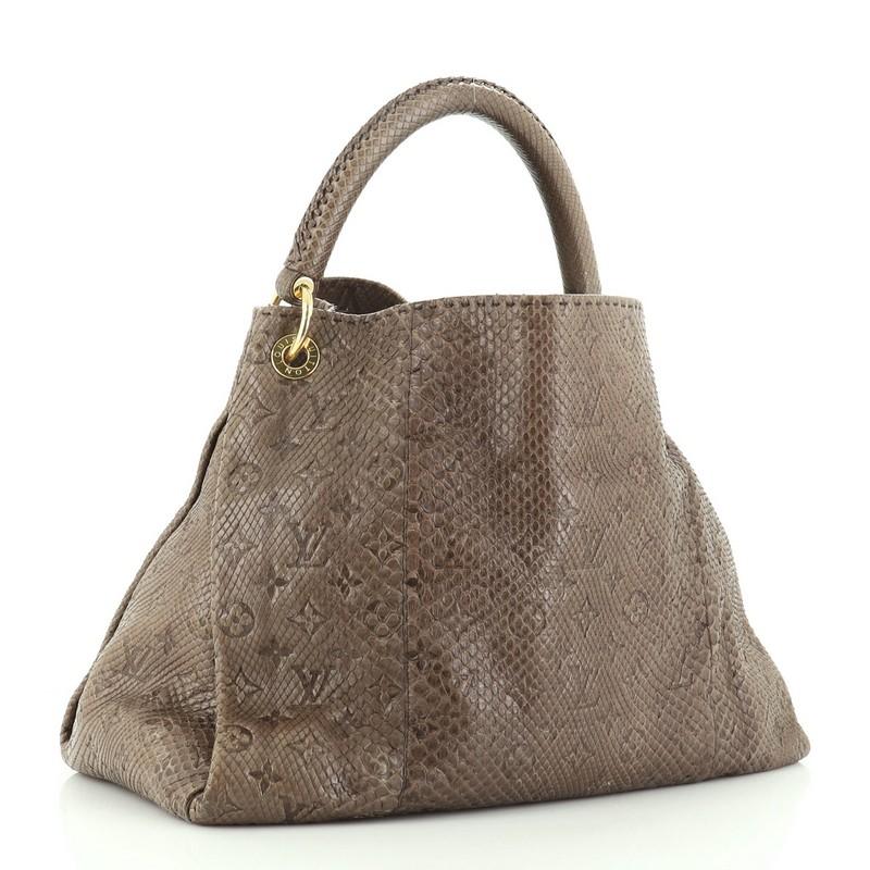 Estimated Retail Price: $14,000
Condition: Good. Wear on base corners, lifting of scales on exterior and handle, moderate scuffs and stains in interior, scratches on hardware. 
Accessories: No Accessories 
Measurements: Handle Drop 5