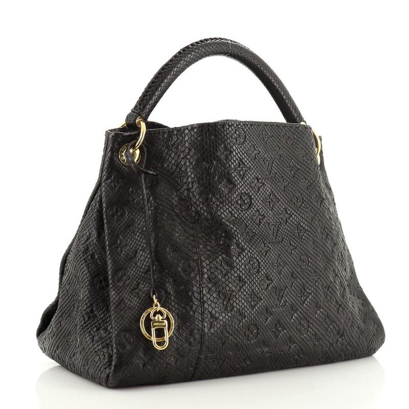 Black Louis Vuitton Artsy Handbag Monogram Embossed Python MM