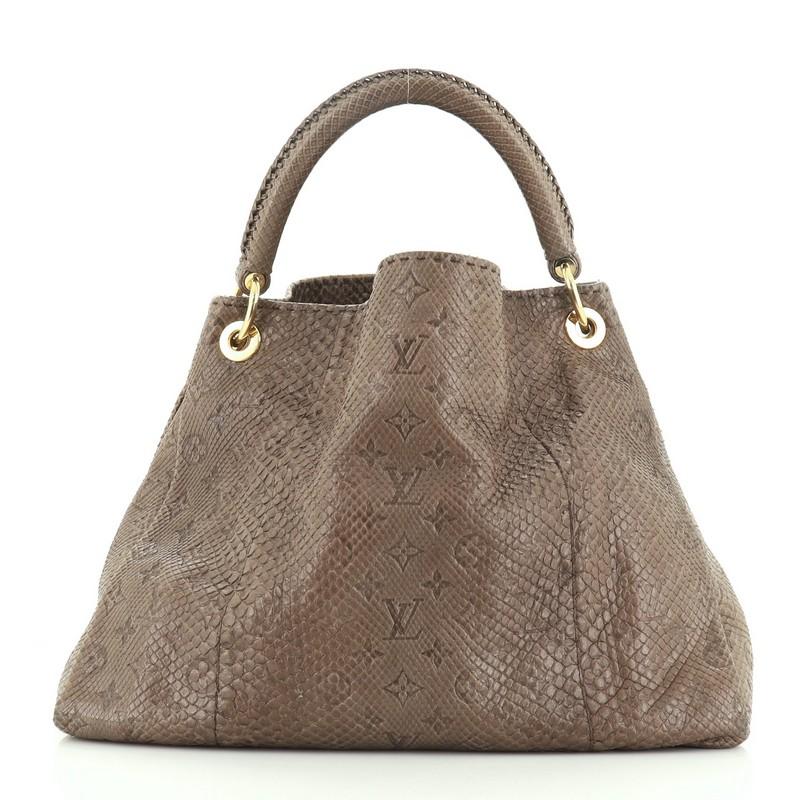 Brown Louis Vuitton Artsy Handbag Monogram Embossed Python MM