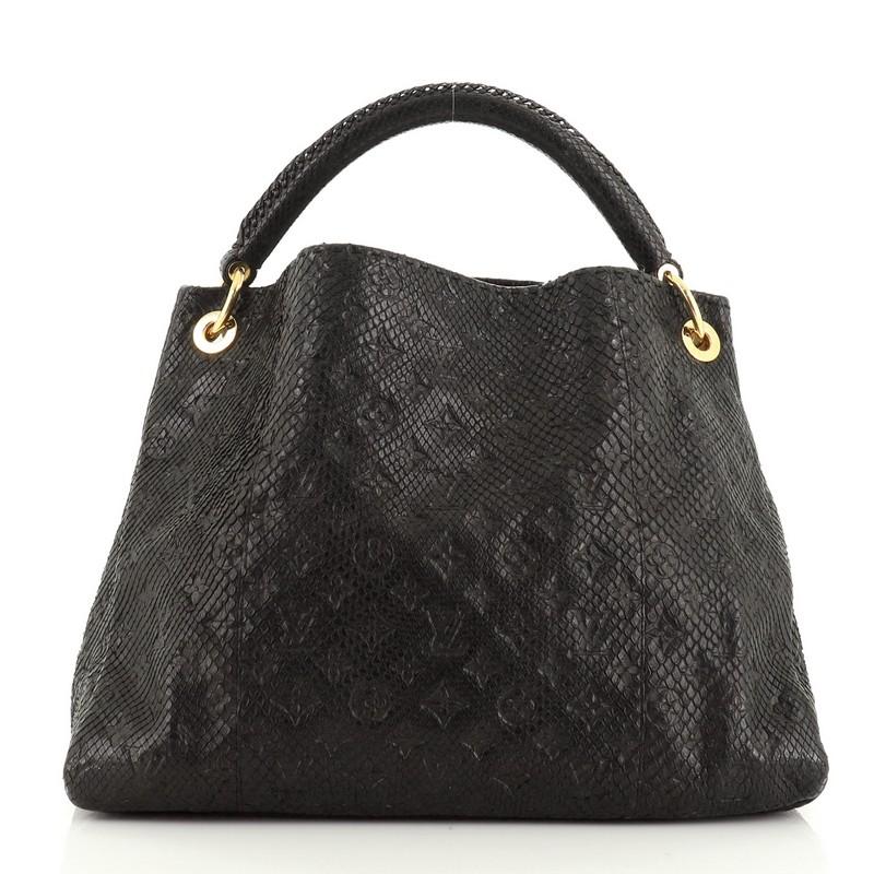 Louis Vuitton Artsy Handbag Monogram Embossed Python MM In Good Condition In NY, NY