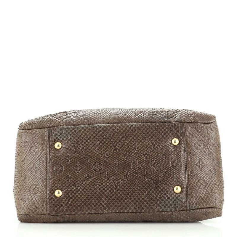 Louis Vuitton Artsy Handbag Monogram Embossed Python MM In Good Condition In NY, NY
