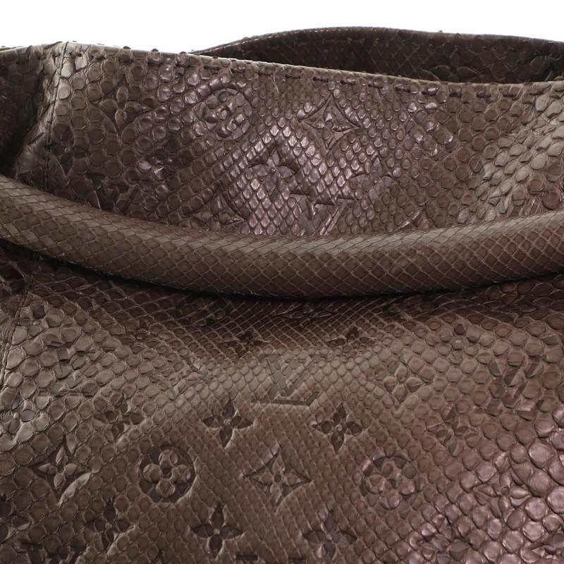 Louis Vuitton Artsy Handbag Monogram Embossed Python MM 1