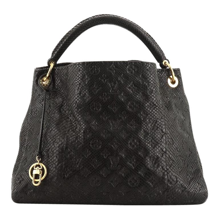 Louis Vuitton Artsy Handbag Monogram Embossed Python MM