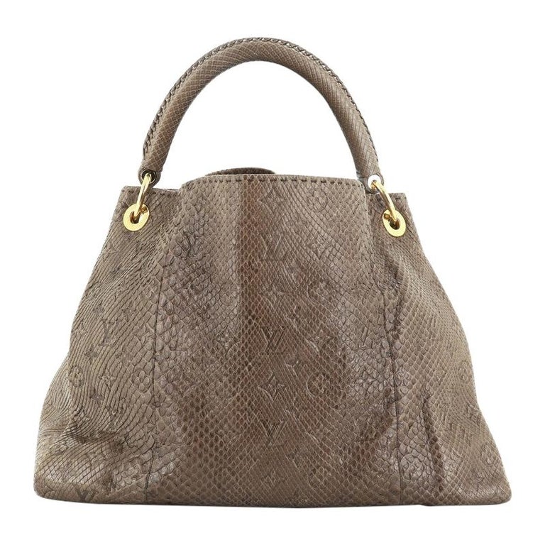 Louis Vuitton Artsy Handbag Monogram Embossed Python MM For Sale at 1stdibs