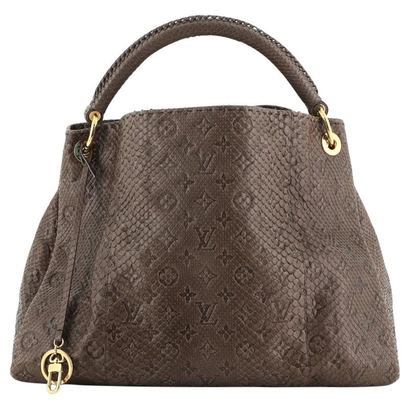 Louis Vuitton Artsy Handbag Monogram Embossed Python MM