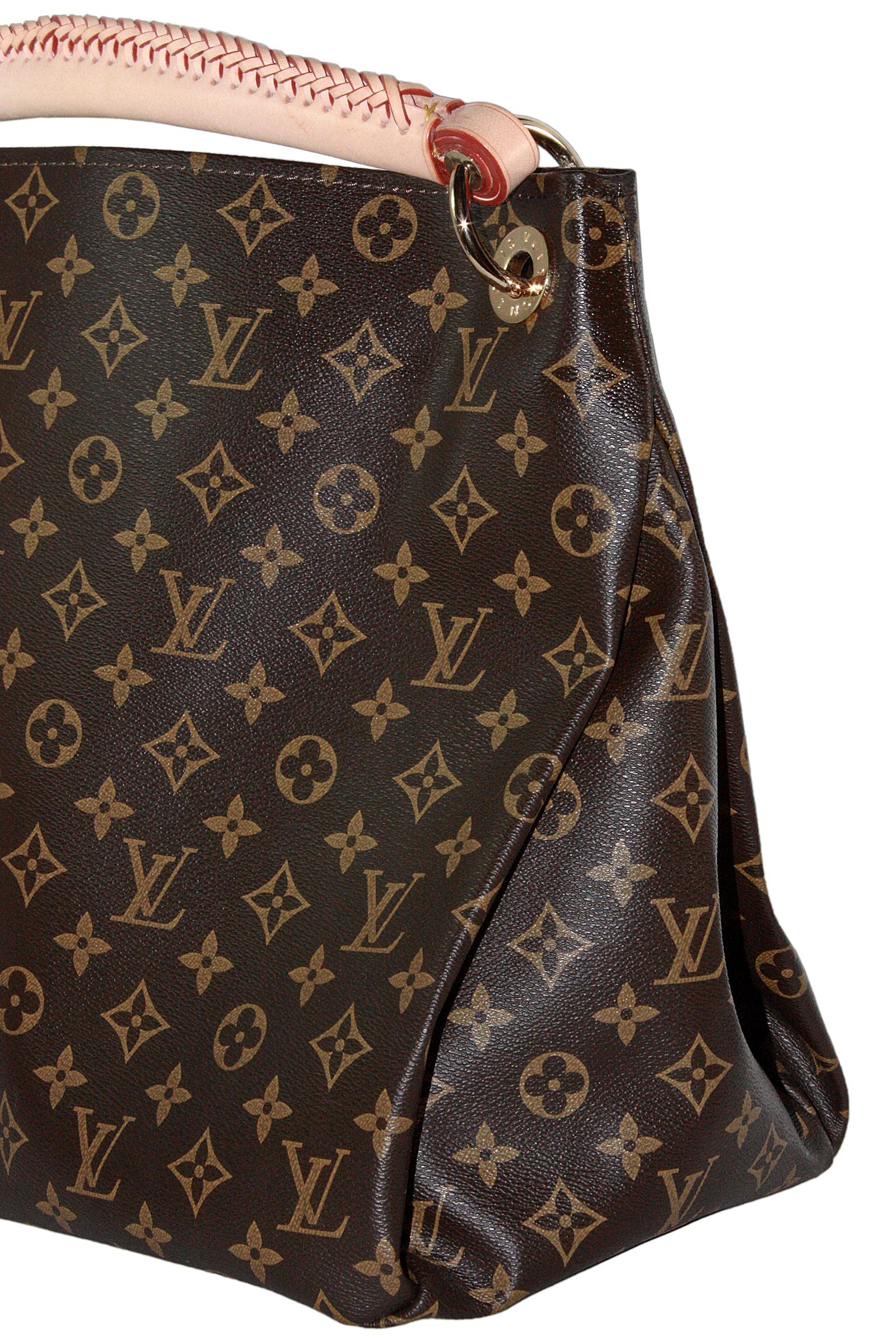 Louis Vuitton Artsy Hobo Braided Brown Leather Monogram Shoulder Bag In Good Condition In Los Angeles, CA
