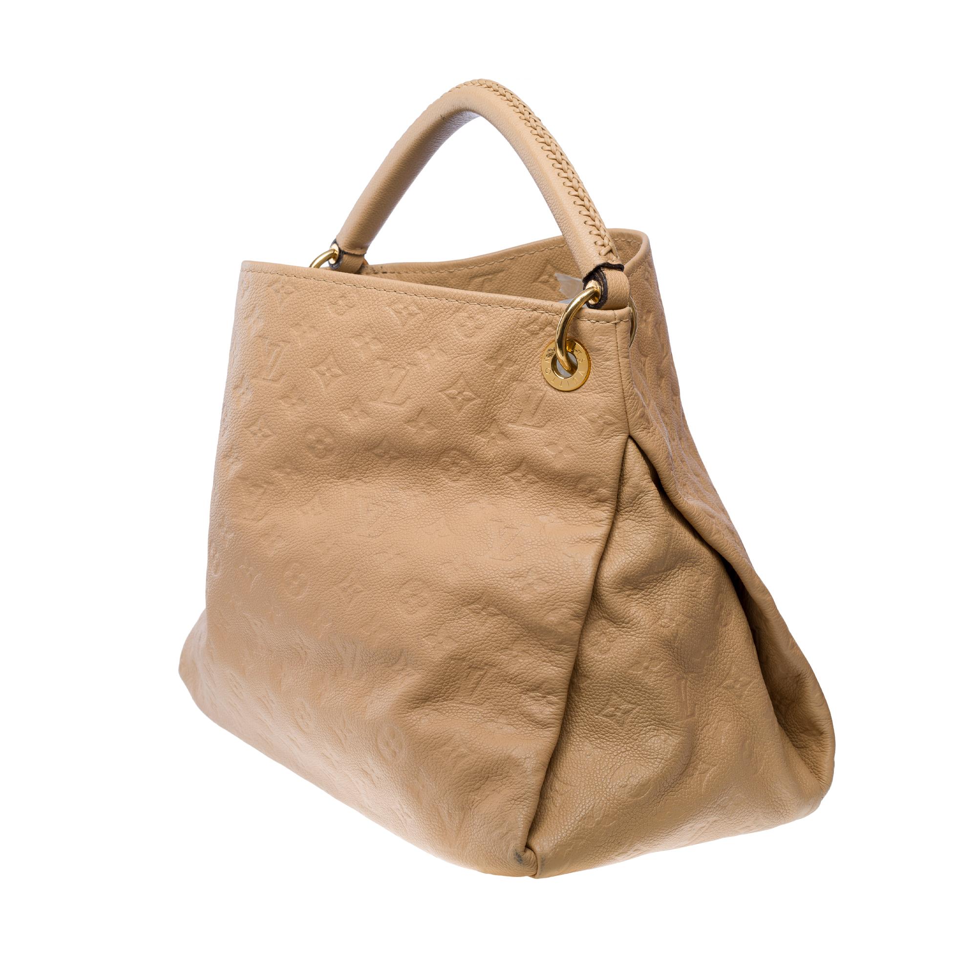 Louis Vuitton Artsy MM Hobo bag in Beige monogram embossed calfskin leather, GHW For Sale 1