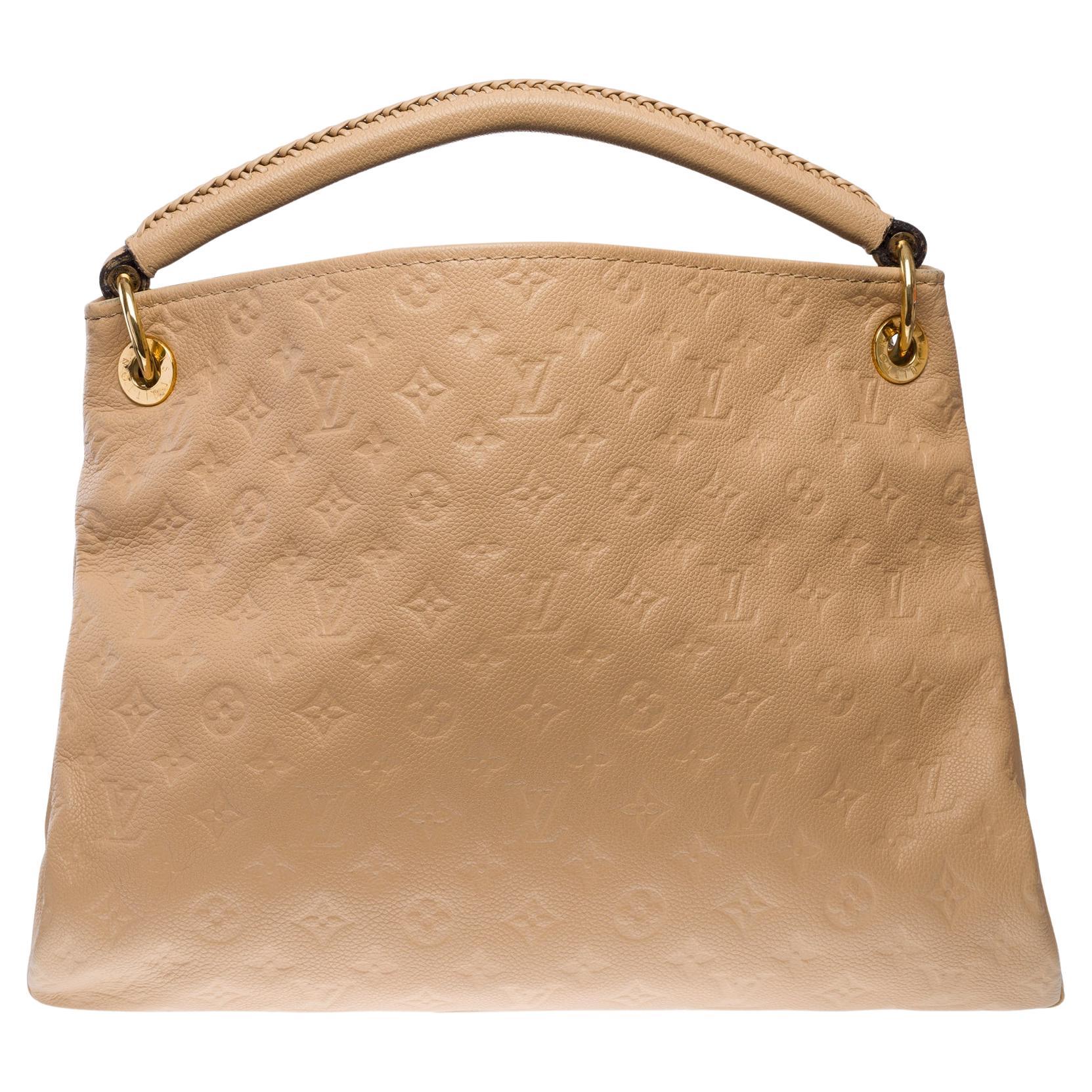 Louis Vuitton Artsy MM Hobo bag in Beige monogram embossed calfskin leather, GHW For Sale