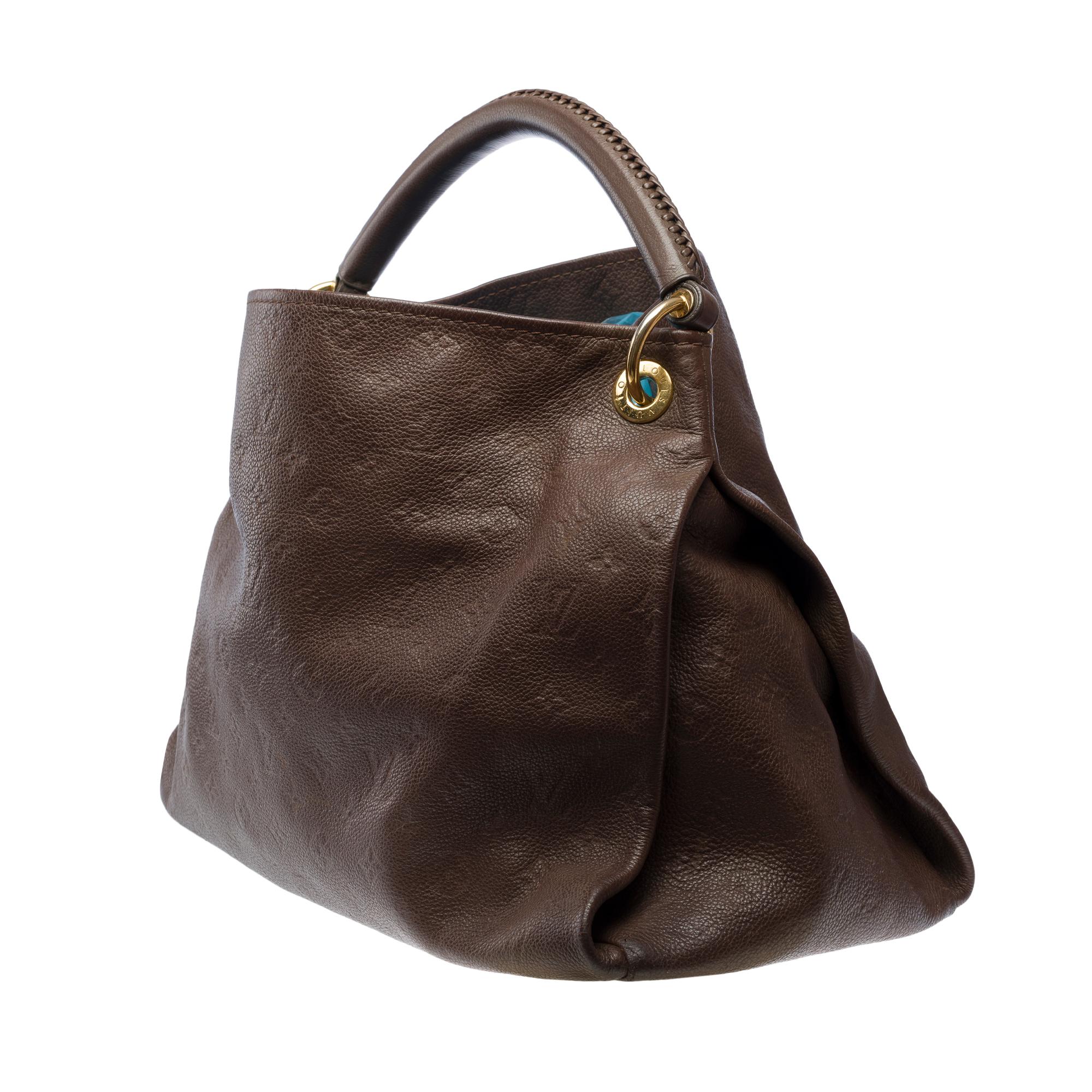 Louis Vuitton Artsy MM Hobo bag in brown monogram embossed calfskin leather, GHW In Good Condition In Paris, IDF