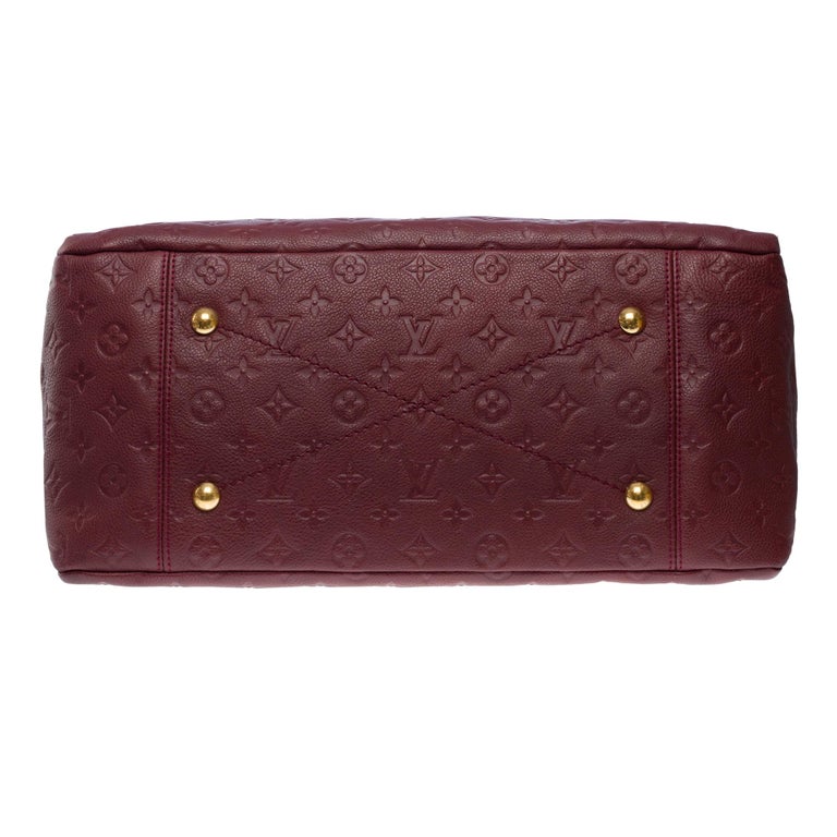 Louis Vuitton Red Monogram Canvas and Burgundy Calfskin Leather