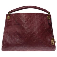 Sac Hobo Artsy MM en cuir de veau avec monogramme bordeaux Louis Vuitton