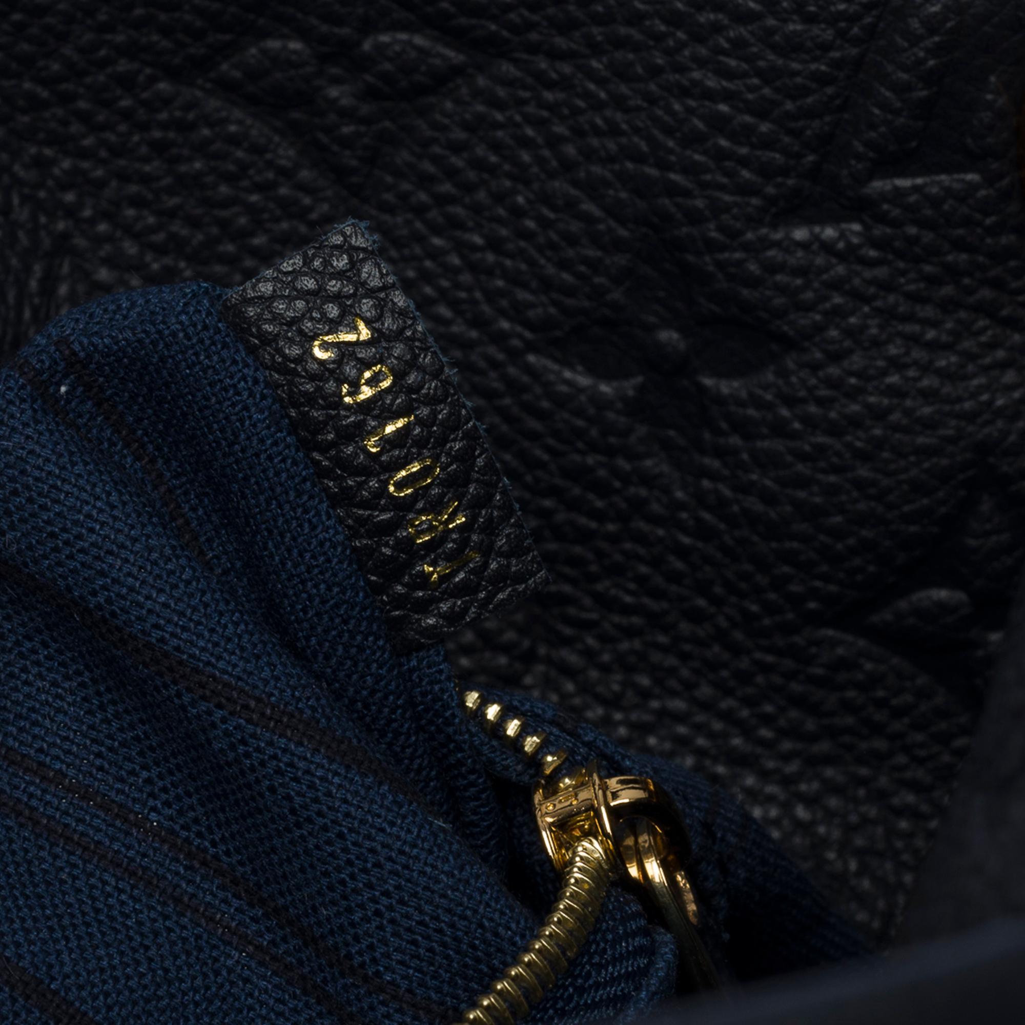 Louis Vuitton Artsy MM Hobo-Tasche aus dunkelblauem Kalbsleder mit Monogramm, GHW 1