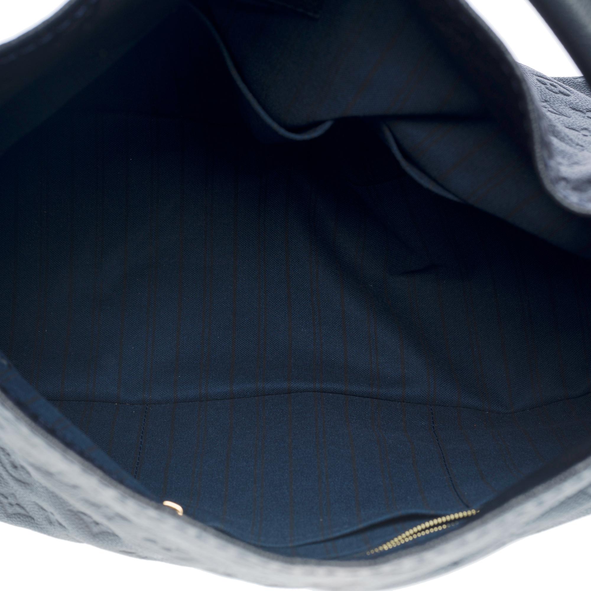 Louis Vuitton Artsy MM Hobo-Tasche aus dunkelblauem Kalbsleder mit Monogramm, GHW 2