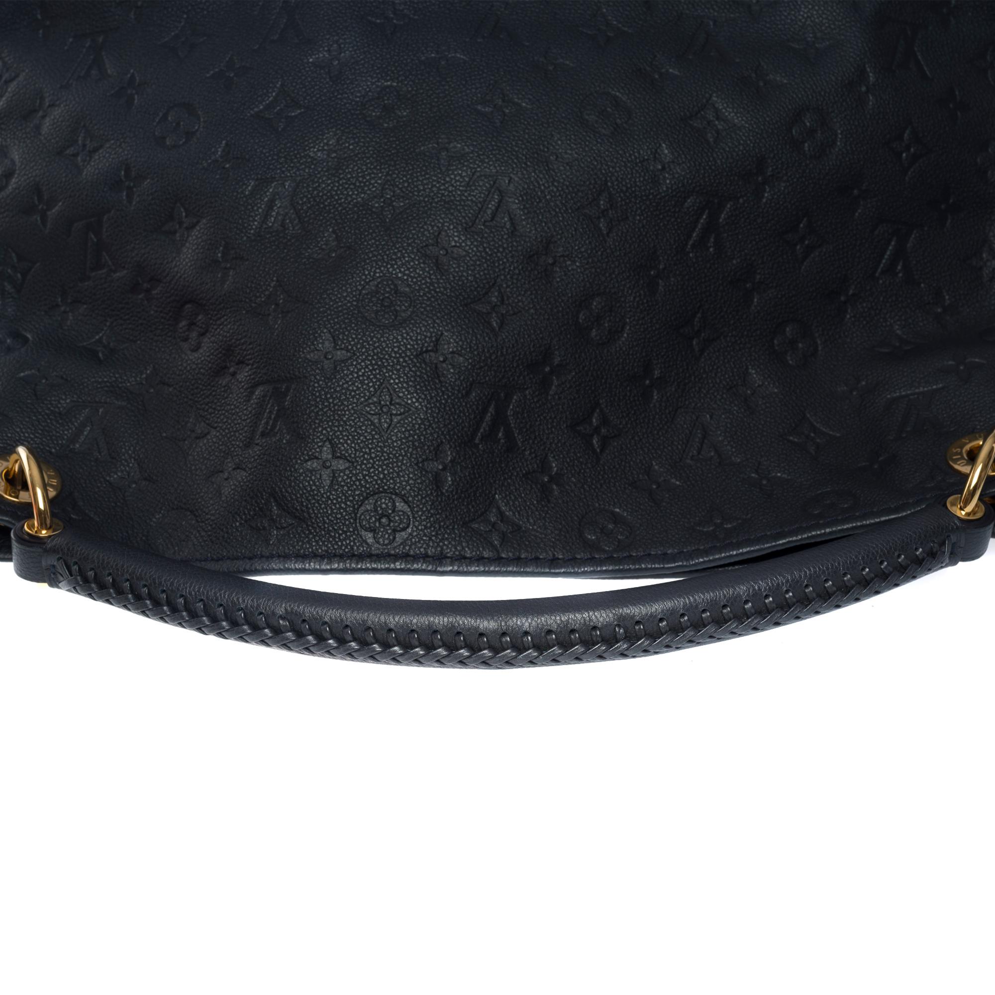 Louis Vuitton Artsy MM Hobo-Tasche aus dunkelblauem Kalbsleder mit Monogramm, GHW 3