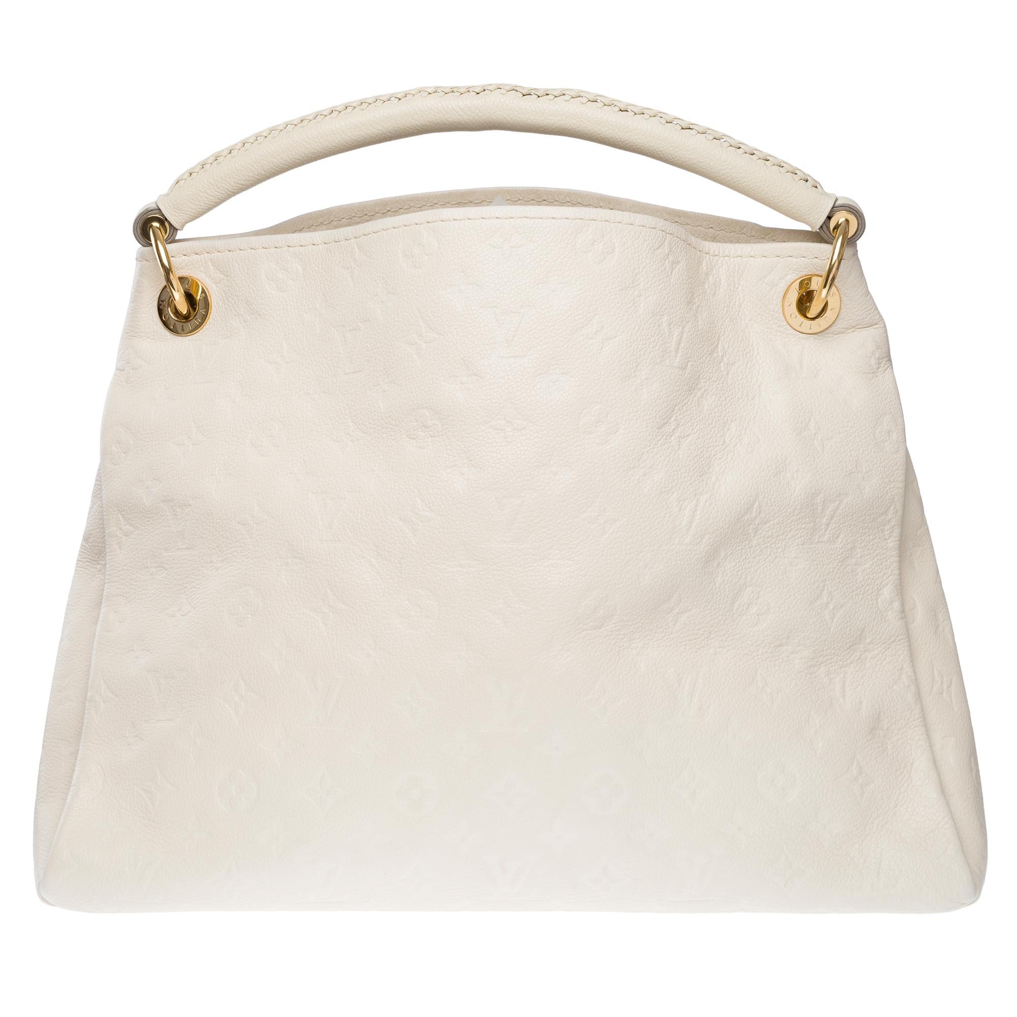 Louis Vuitton Artsy MM Hobo bag in White Monogram embossed calfskin leather, GHW In Good Condition For Sale In Paris, IDF