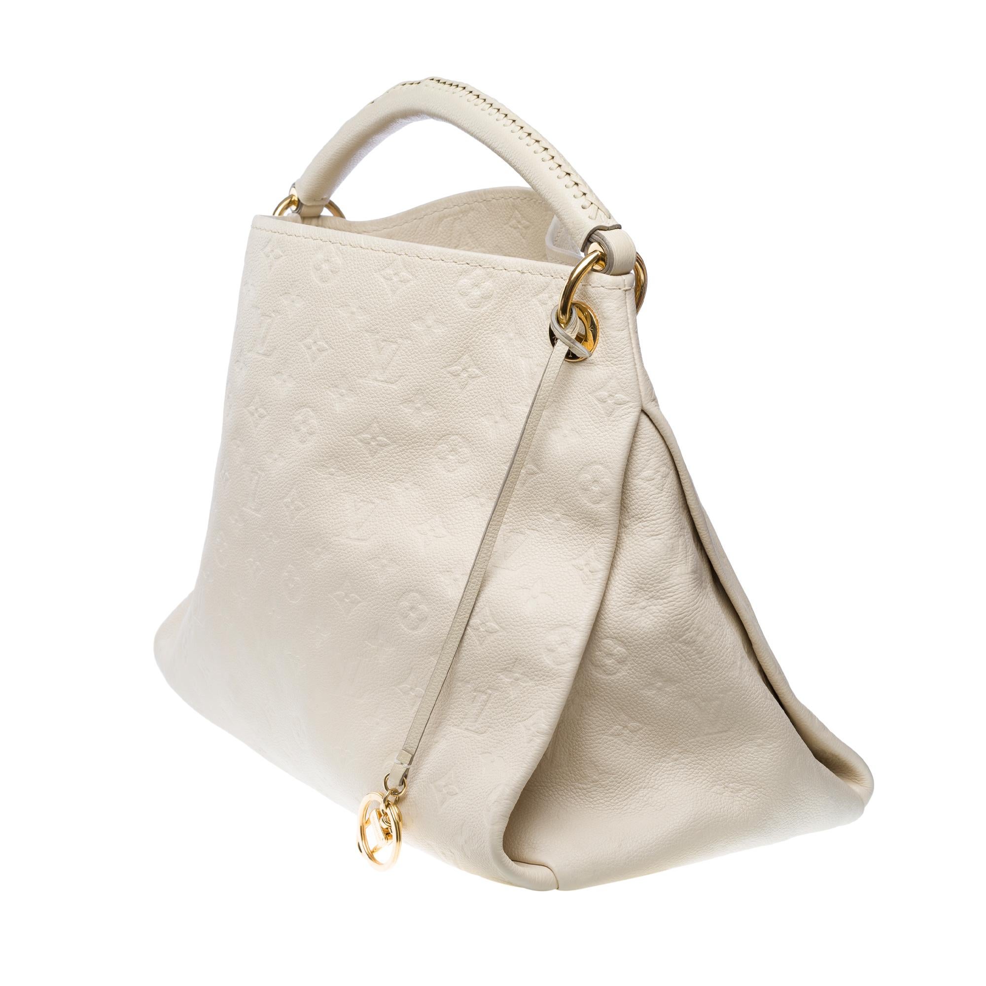 Women's Louis Vuitton Artsy MM Hobo bag in White Monogram embossed calfskin leather, GHW For Sale