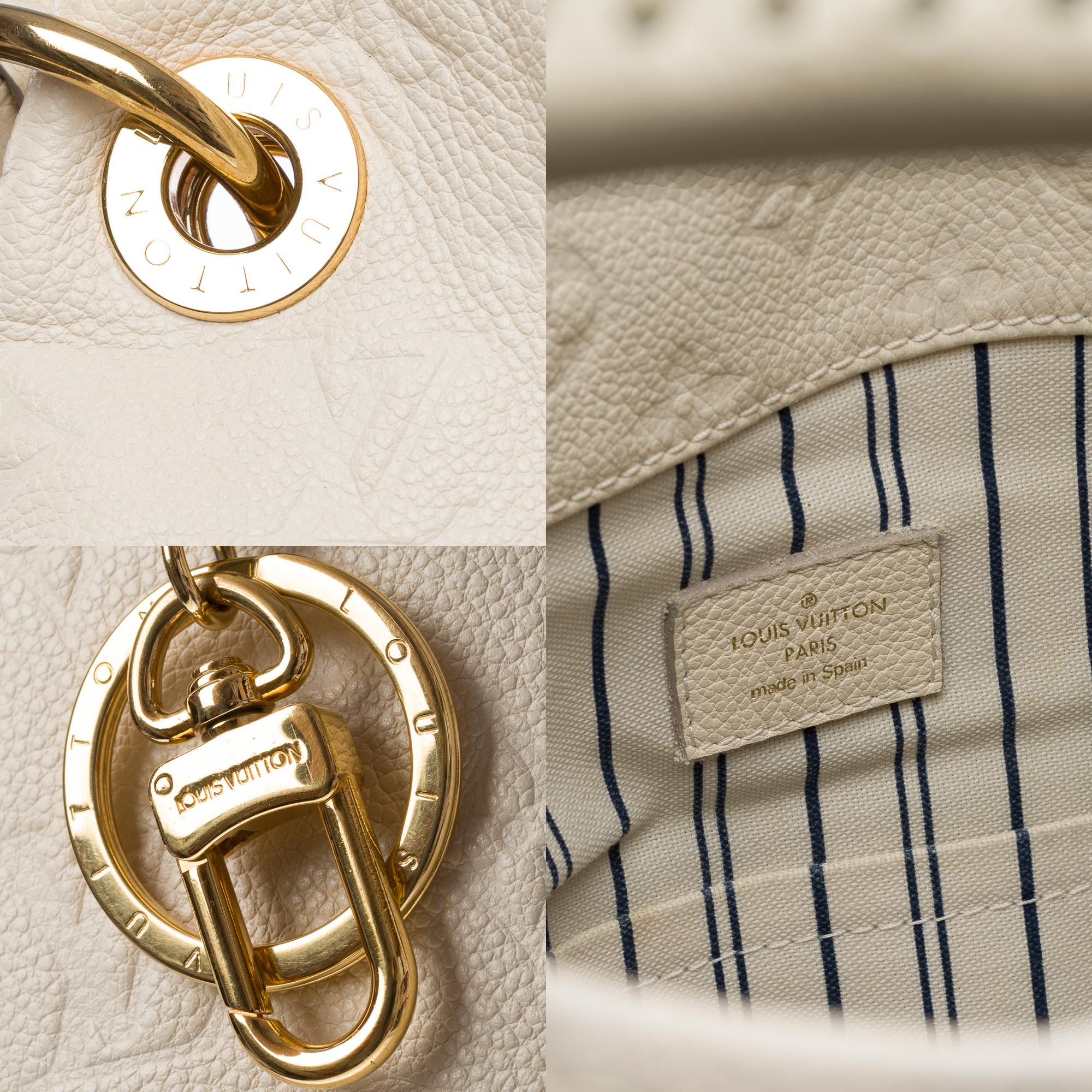 Louis Vuitton Artsy MM Hobo bag in White Monogram embossed calfskin leather, GHW For Sale 2