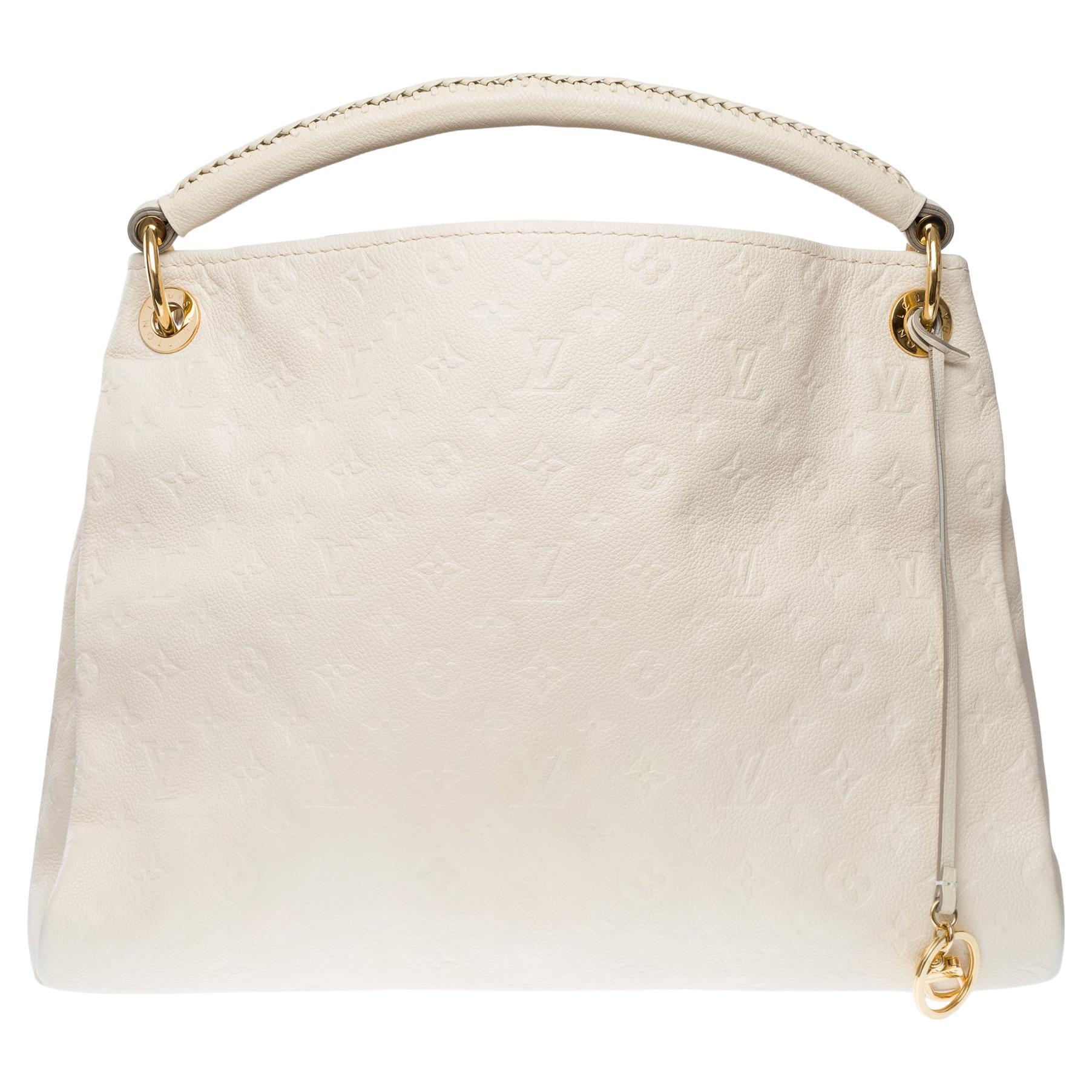 Louis Vuitton Artsy MM Hobo bag in White Monogram embossed calfskin leather, GHW For Sale