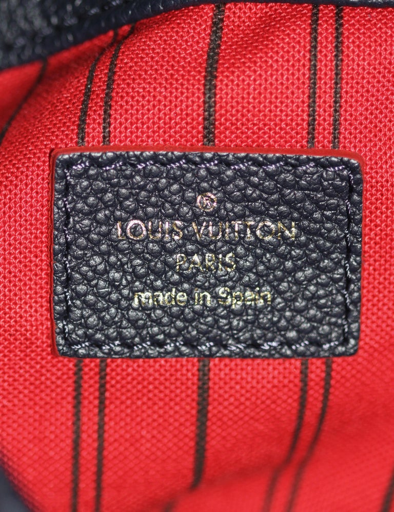 Louis Vuitton Navy Blue Marine x Red Leather Monogram Empreinte Artsy MM  Hobo 97lv3
