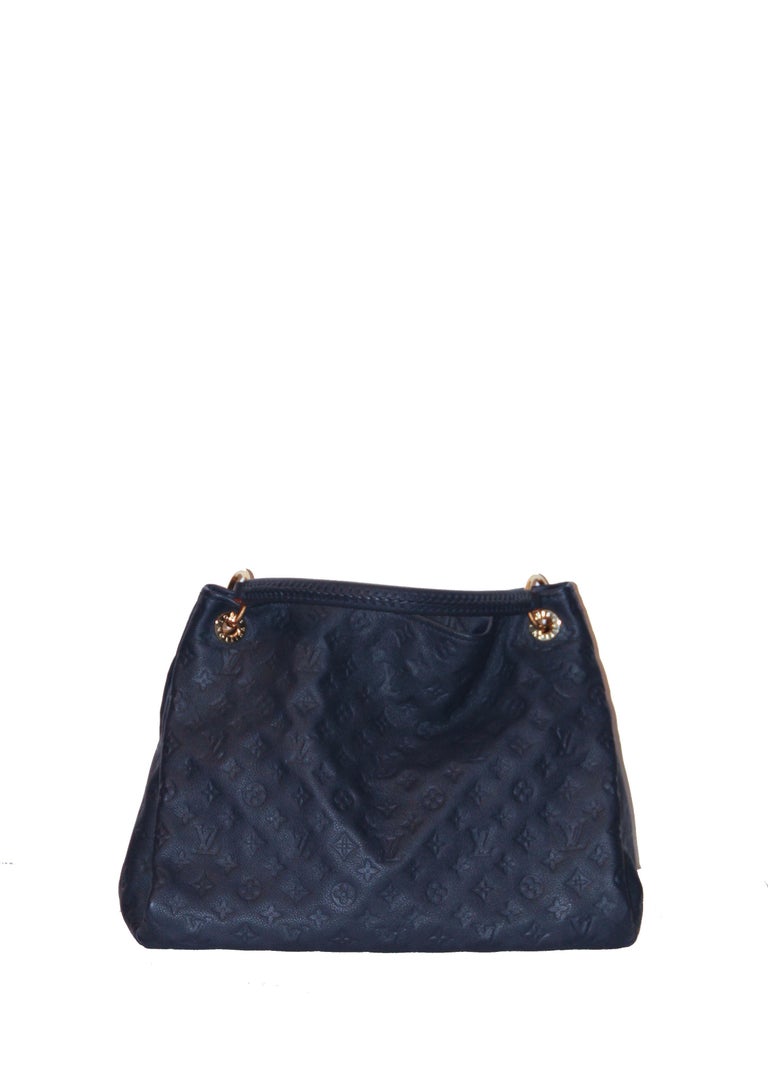 Louis Vuitton Artsy MM Monogram Empreinte Navy and Red Tote Bag at