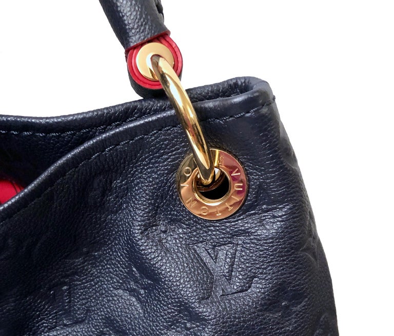 Louis Vuitton Artsy MM Monogram Empreinte Navy and Red Tote Bag at 1stDibs