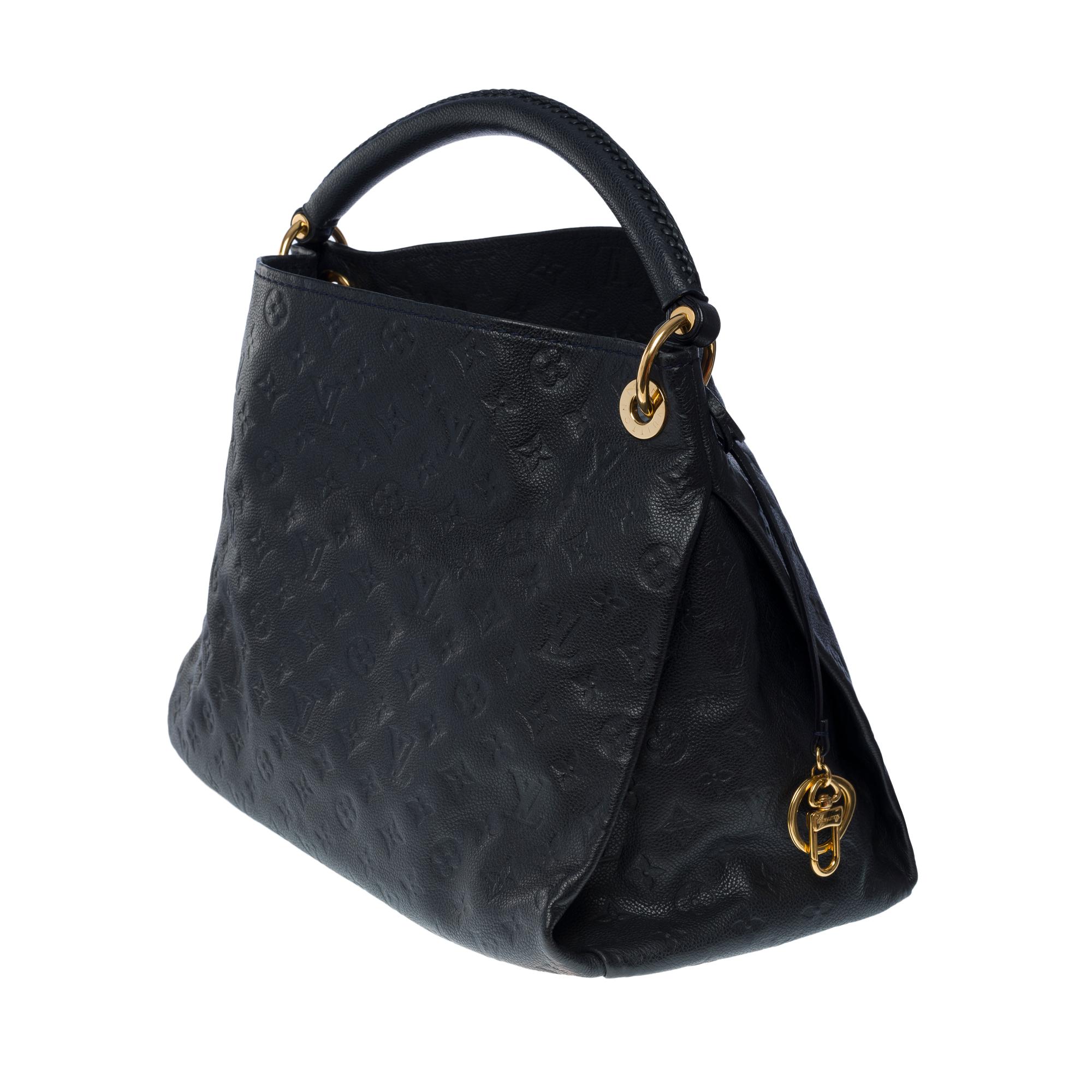Women's Louis Vuitton Artsy MM Hobo bag in dark blue monogram calfskin leather, GHW
