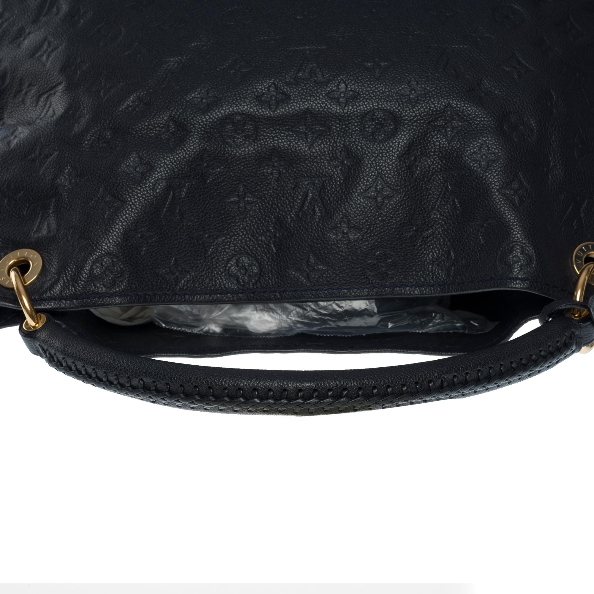 Louis Vuitton Artsy MM Hobo-Tasche aus dunkelblauem Kalbsleder mit Monogramm, GHW 5
