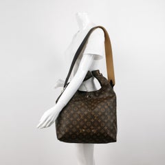 Louis Vuitton Atlantis Large Brown Monogram Canvas Bucket Bag with Strap
