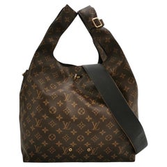 Louis Vuitton Atlantis Large Brown Monogram Canvas Bucket Bag with Strap