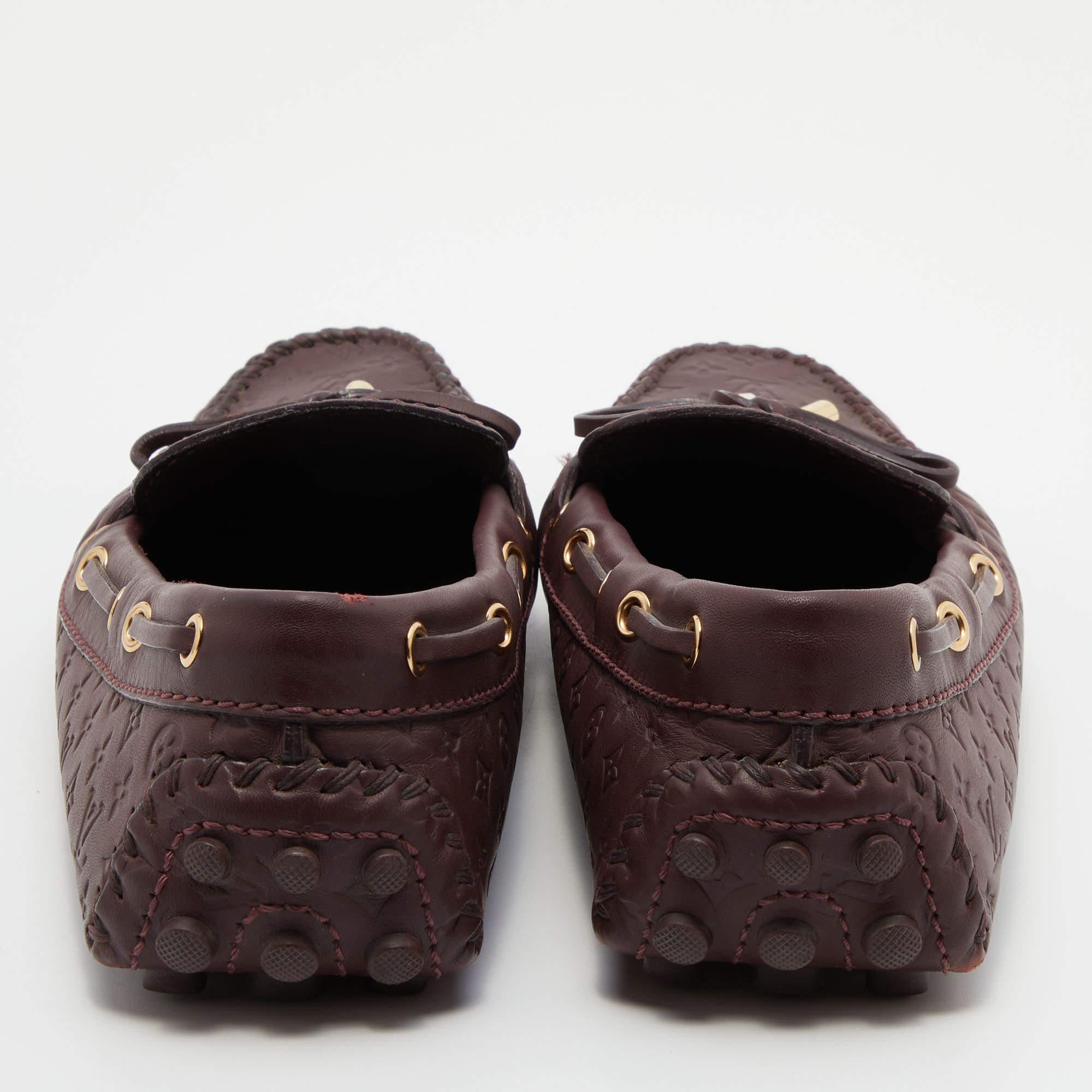 Black Louis Vuitton Aube Monogram Empreinte Leather Gloria Flat Loafers Size 38