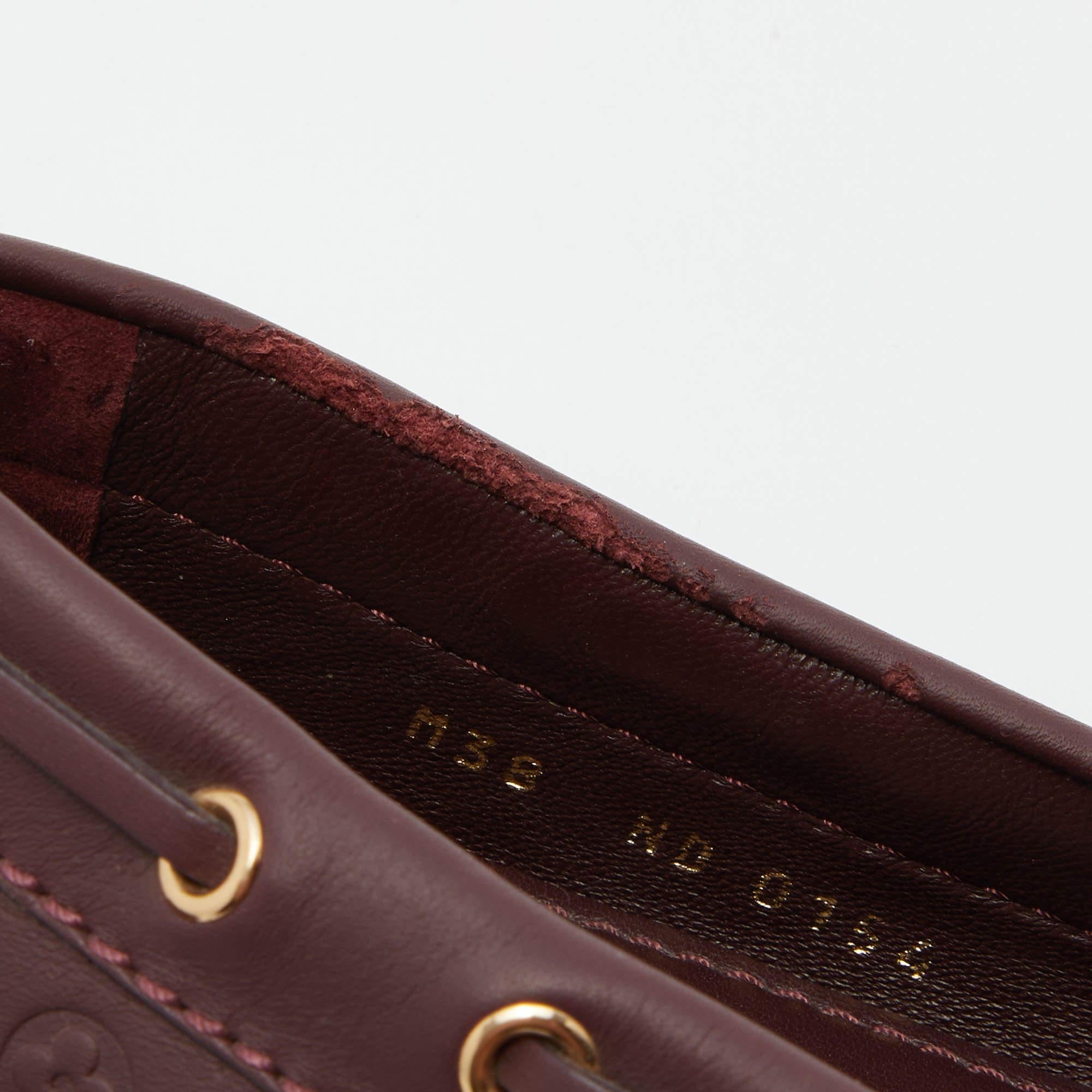 Louis Vuitton Aube Monogram Empreinte Leather Gloria Flat Loafers Size 38 1