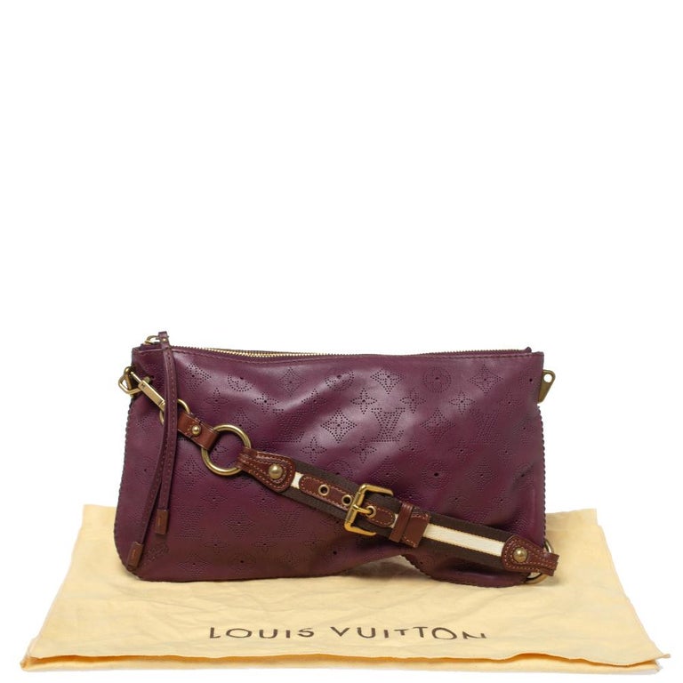 Louis Vuitton Aubergine Mahina Leather Onatah Pochette Bag at 1stDibs