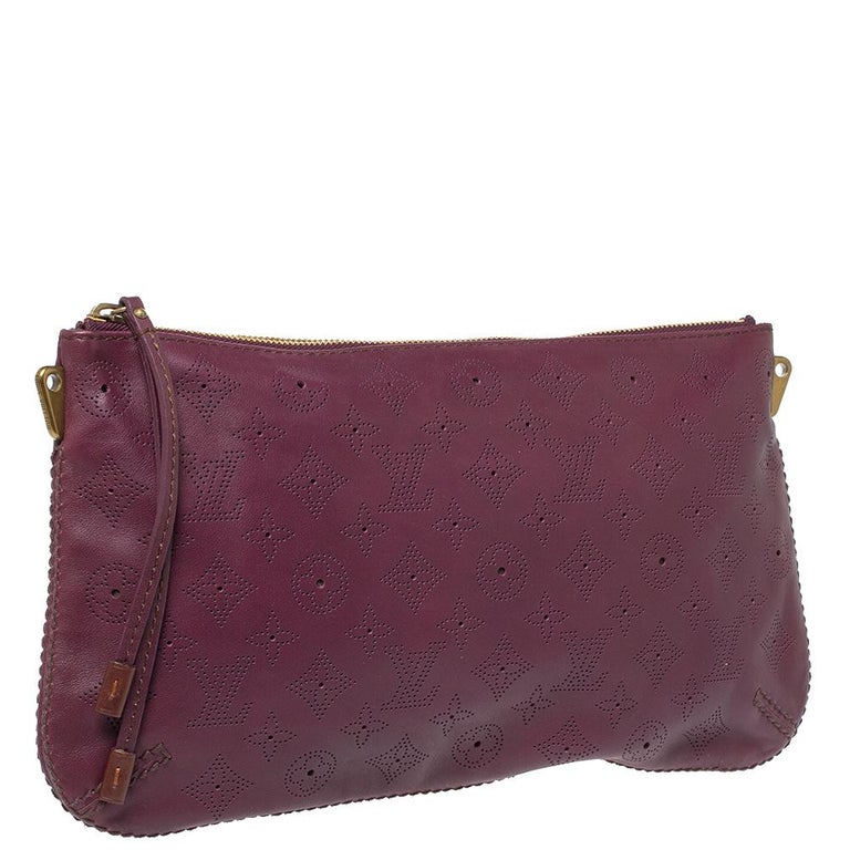 Louis Vuitton Aubergine Mahina Leather Onatah Pochette Bag at 1stDibs