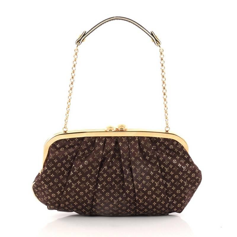 Louis Vuitton Aumoniere Evening Bag Monogram Satin In Good Condition In NY, NY