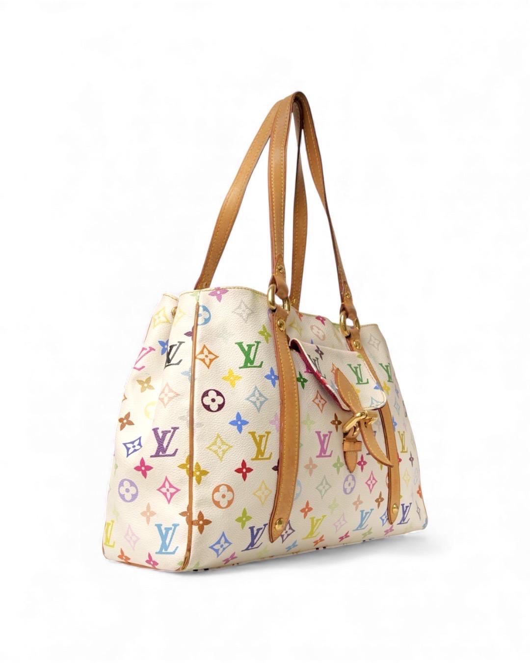 White Louis Vuitton Aurelia GM Multicolor Bianca For Sale