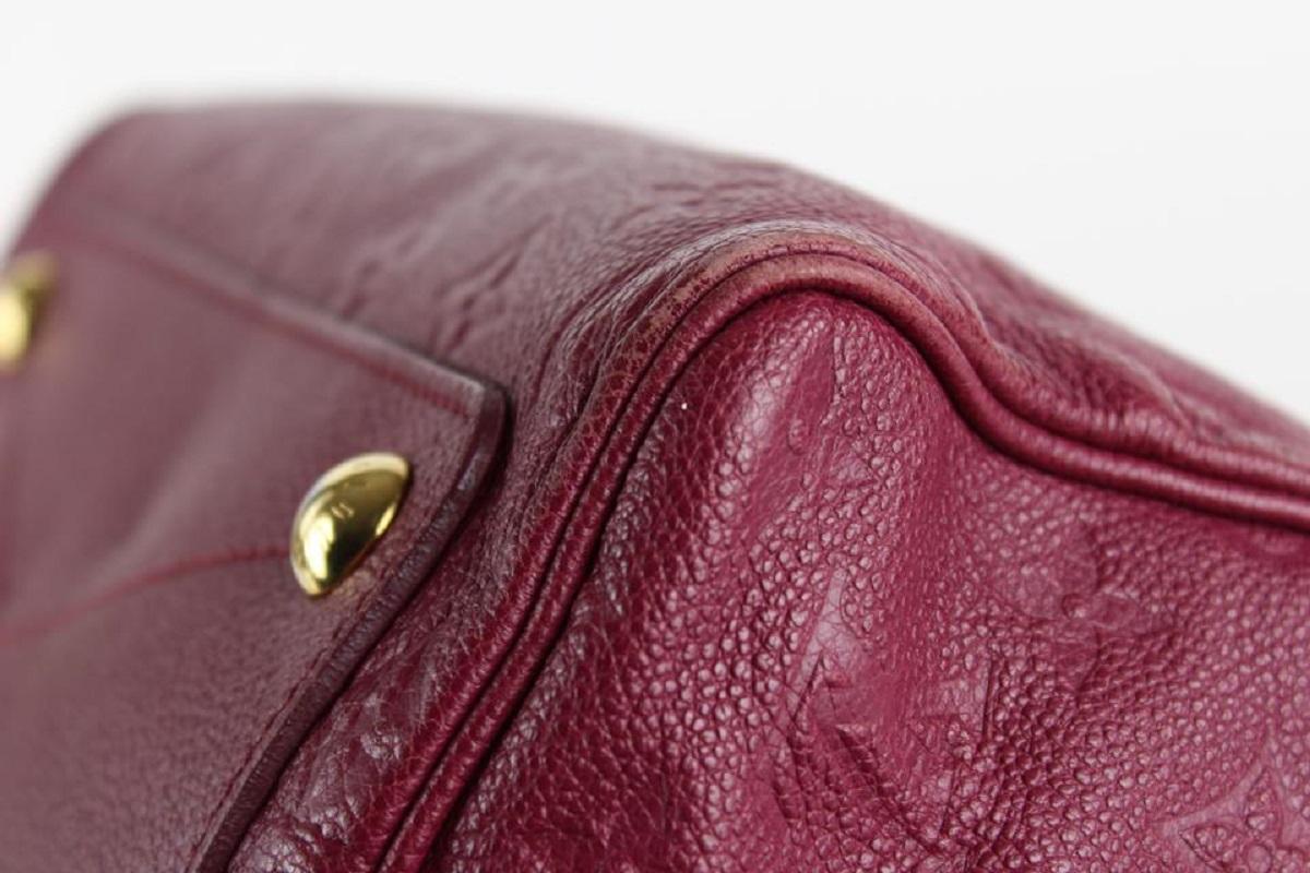 Louis Vuitton Aurore Empreinte Leather Speedy Bandouliere 25 Bag with Strap For Sale 2