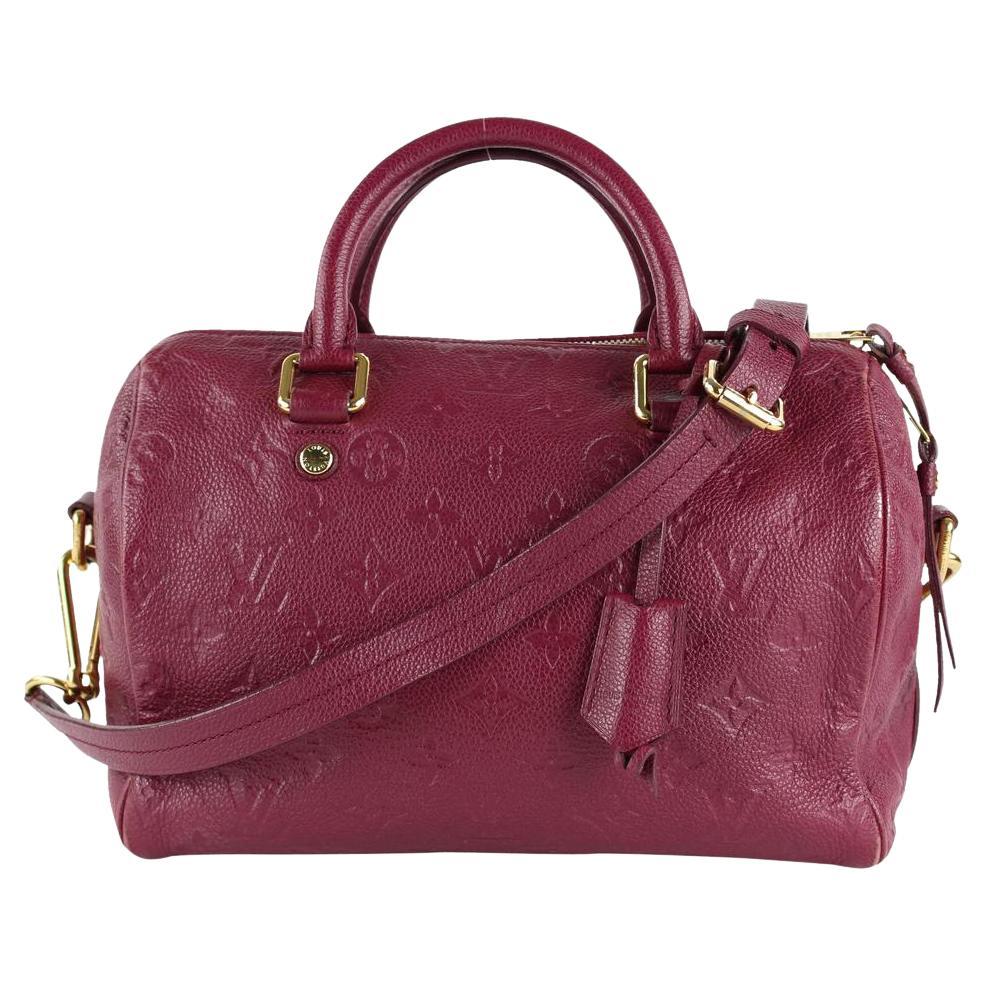 Louis Vuitton Aurore Empreinte Leather Speedy Bandouliere 25 Bag with Strap For Sale