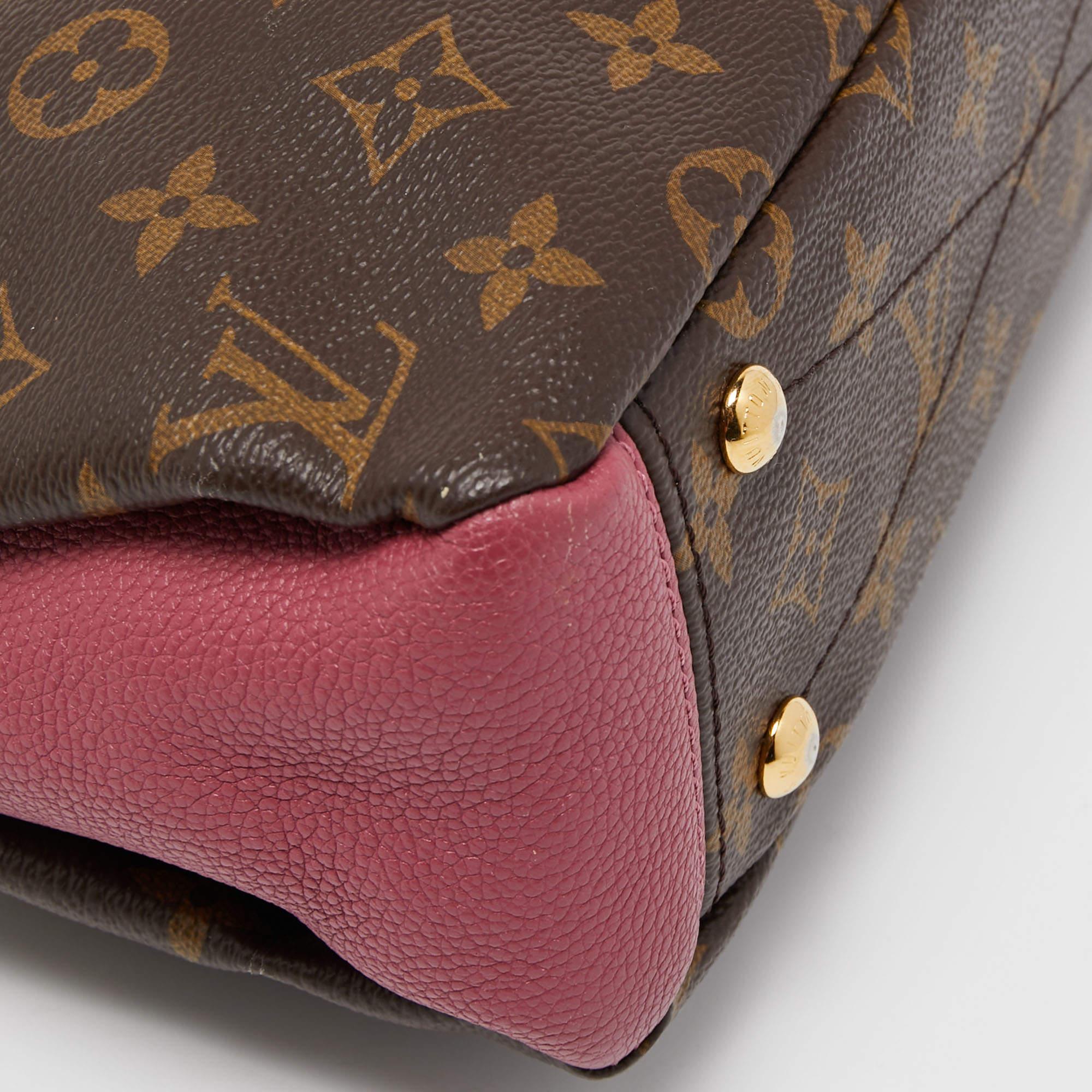 Louis Vuitton Aurore Leather and Monogram Canvas Pallas BB Bag 6