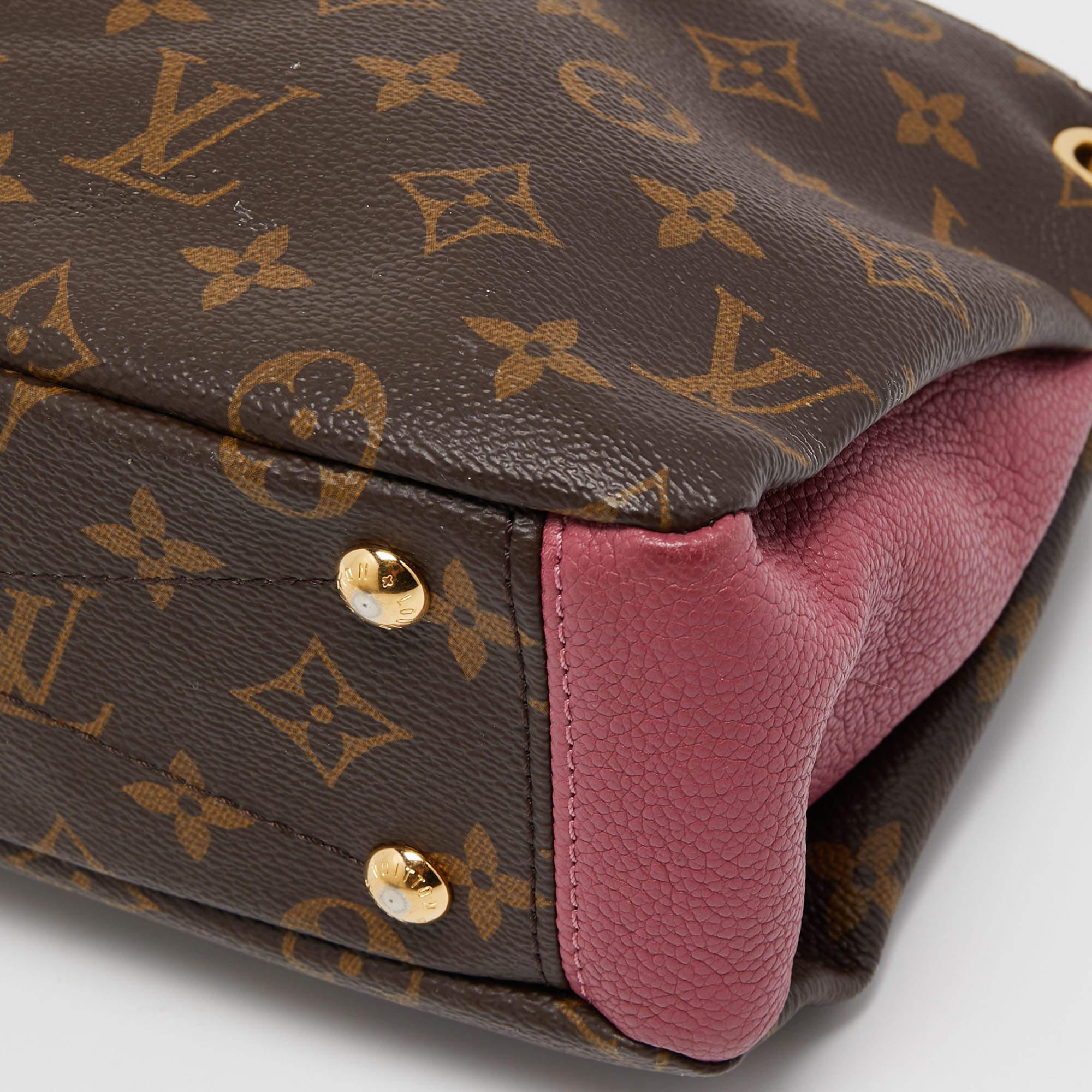 Louis Vuitton Aurore Leather and Monogram Canvas Pallas BB Bag 7