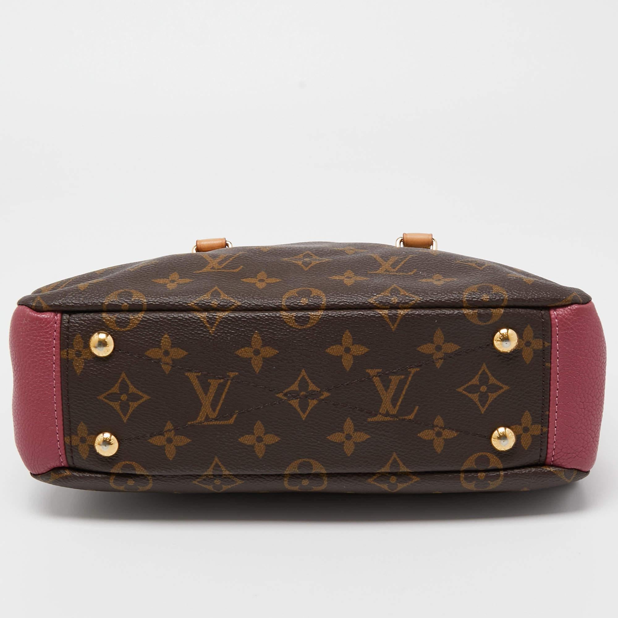 Louis Vuitton Aurore Leather and Monogram Canvas Pallas BB Bag 8