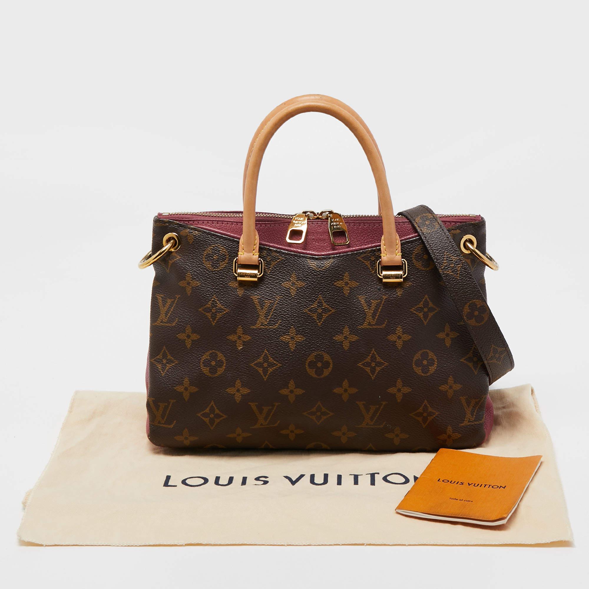 Black Louis Vuitton Aurore Leather and Monogram Canvas Pallas BB Bag