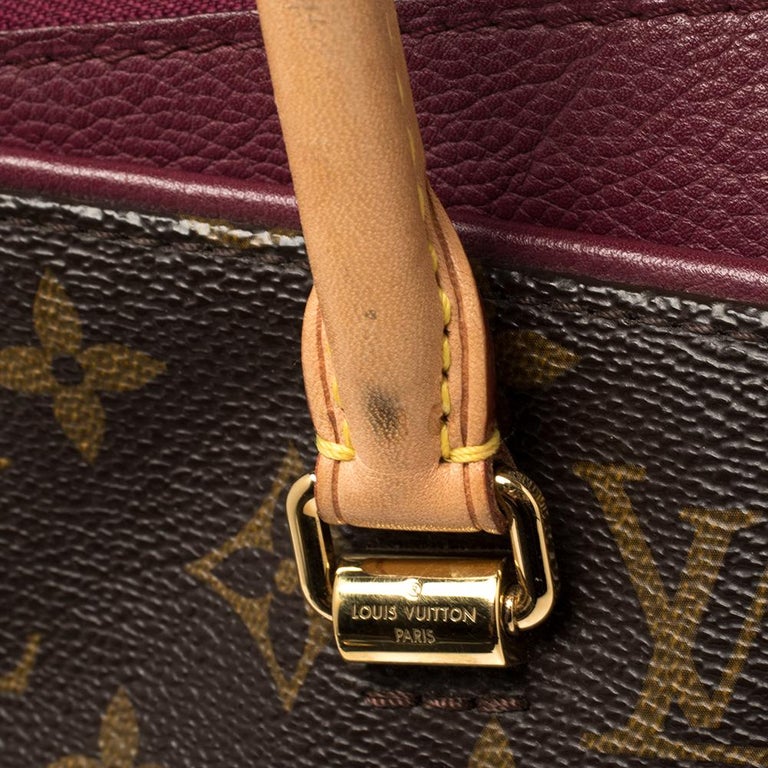 LOUIS VUITTON Monogram Pallas MM Aurore Tote Handbag with Shoulder