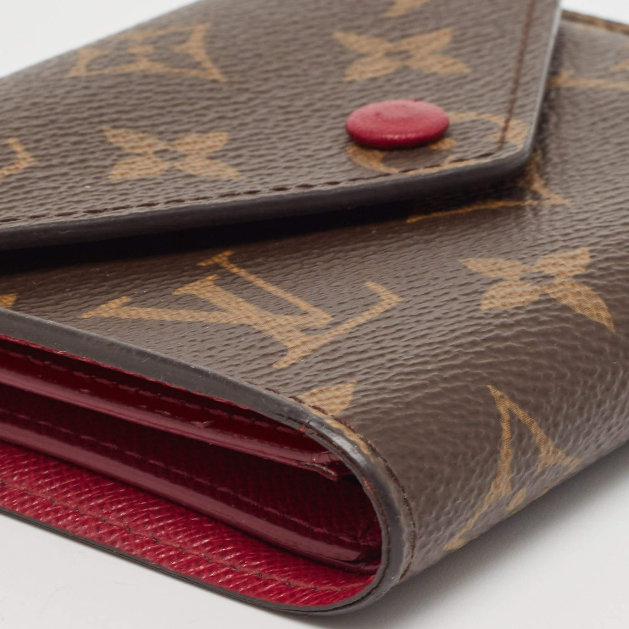 Louis Vuitton Aurore Monogramm Segeltuch Victorine kompakte Brieftasche im Angebot 6