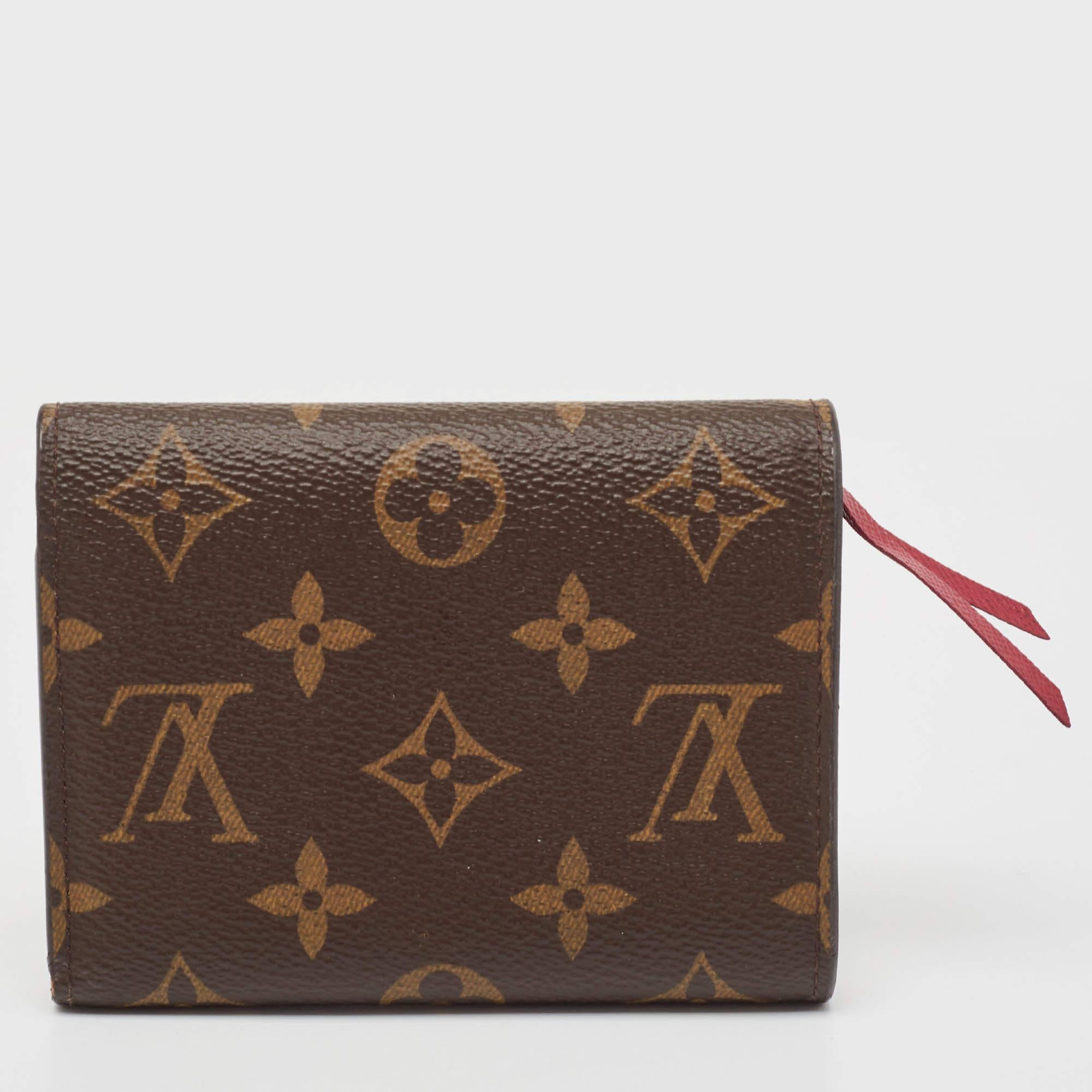 Louis Vuitton Aurore Monogramm Segeltuch Victorine kompakte Brieftasche im Angebot 7