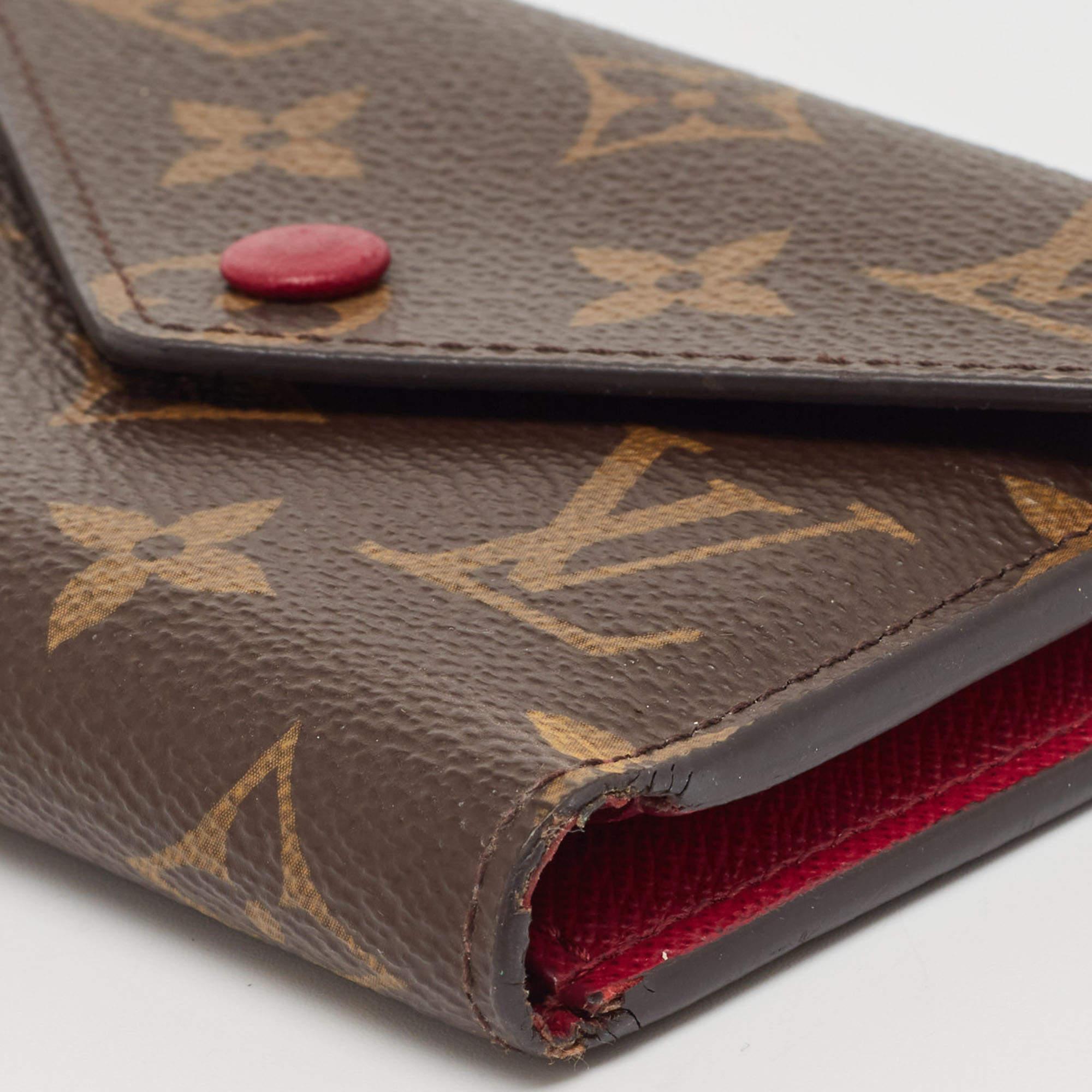 Louis Vuitton Aurore Monogramm Segeltuch Victorine kompakte Brieftasche im Angebot 8