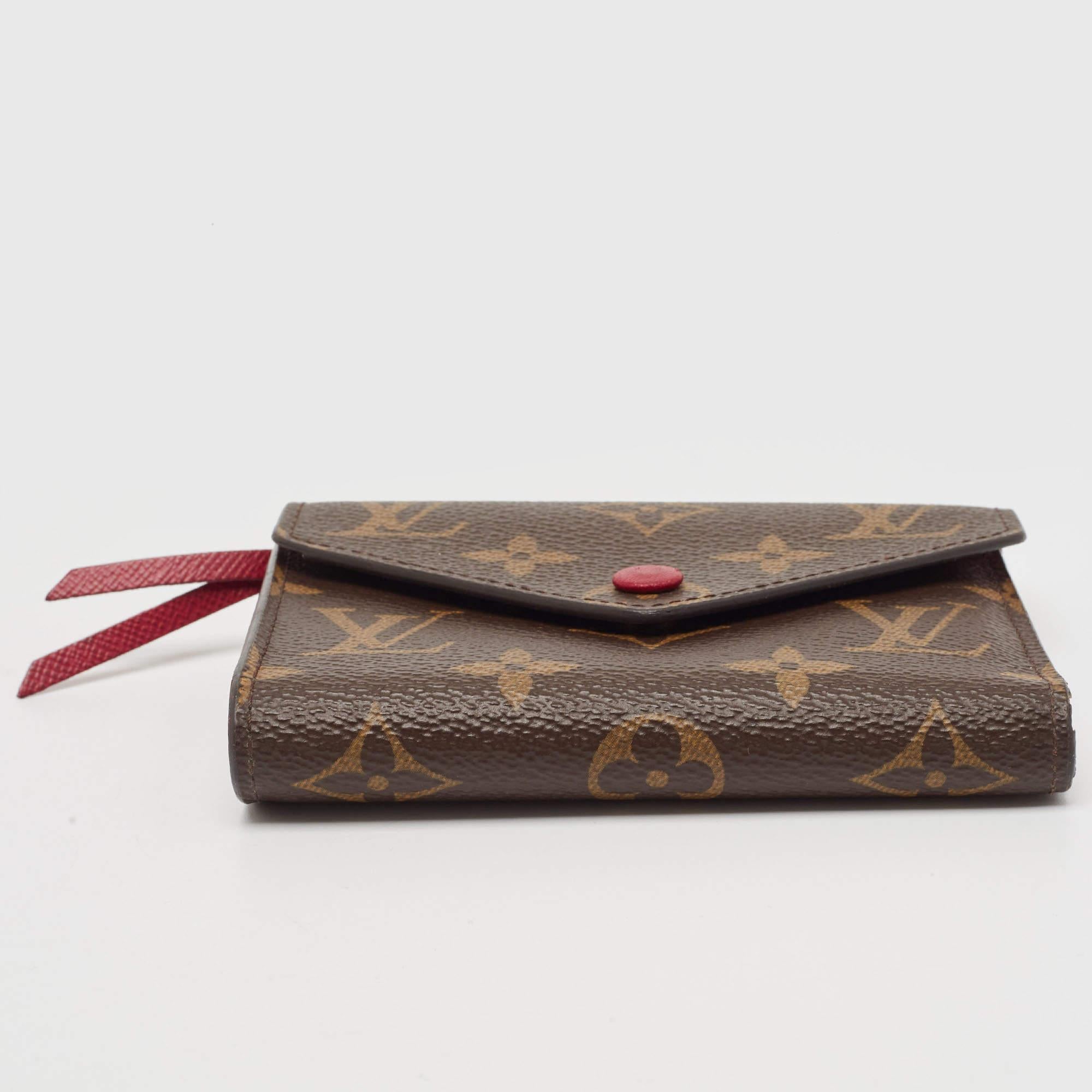 Louis Vuitton Aurore Monogramm Segeltuch Victorine kompakte Brieftasche im Zustand „Gut“ im Angebot in Dubai, Al Qouz 2