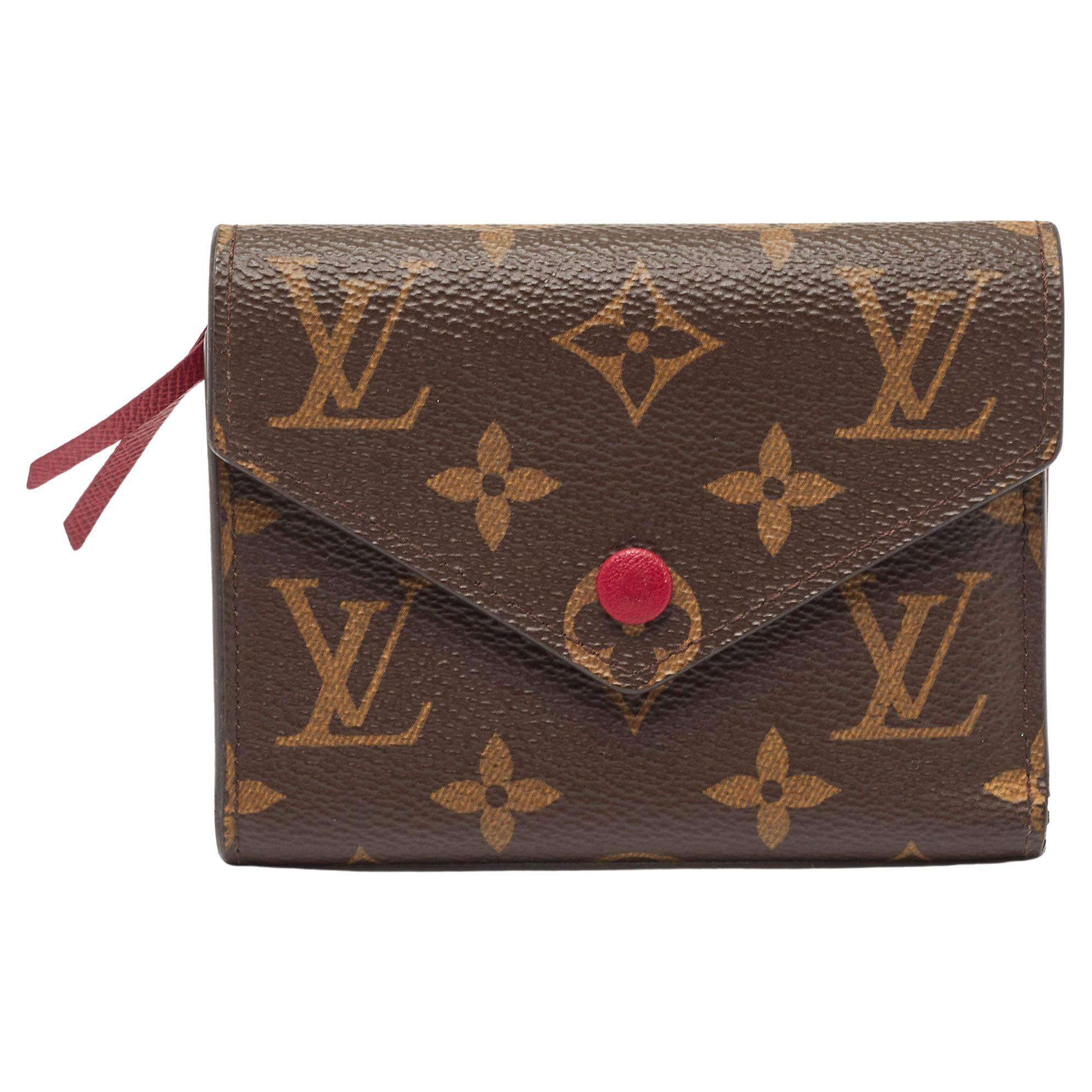 Louis Vuitton Aurore Monogramm Segeltuch Victorine kompakte Brieftasche im Angebot