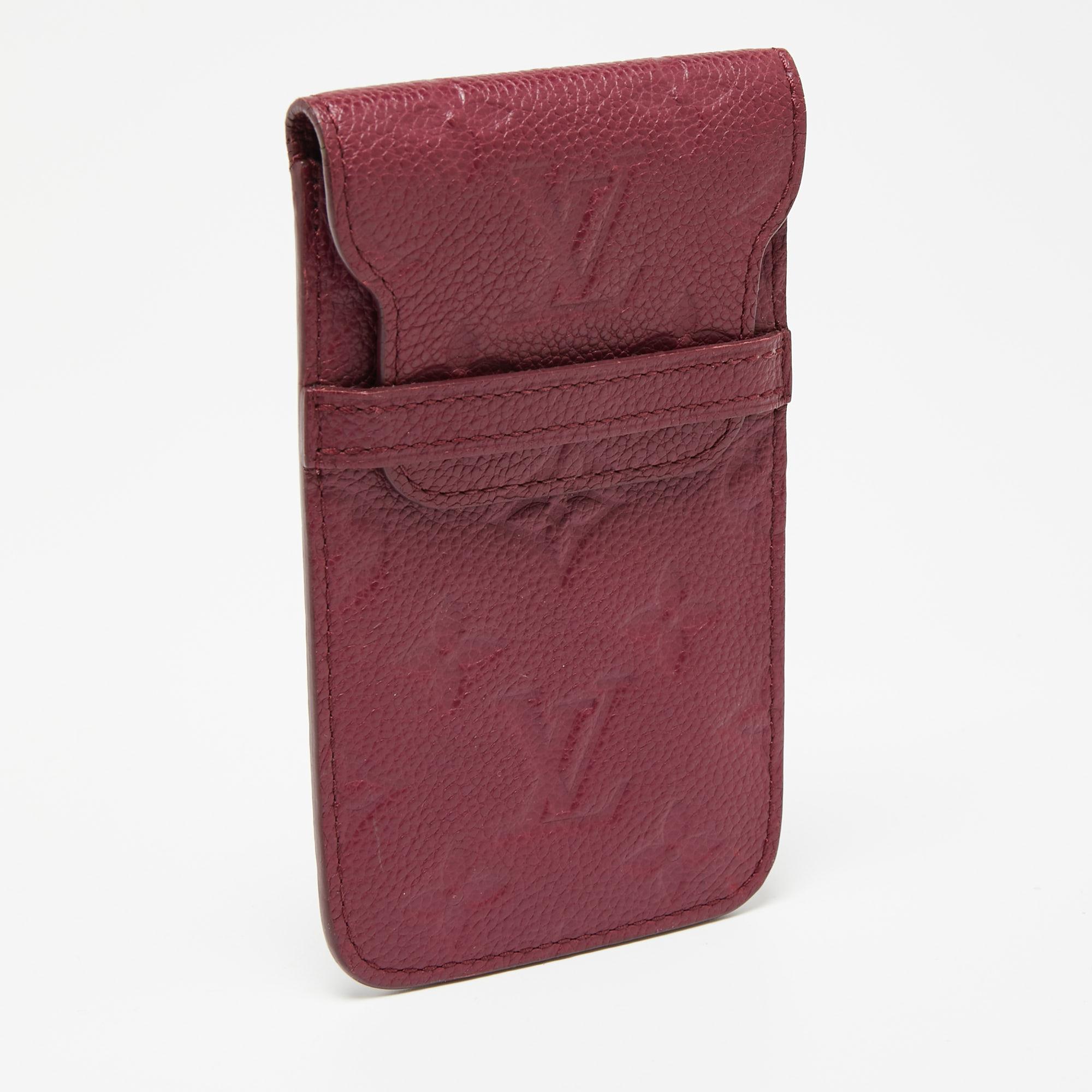 Brown Louis Vuitton Aurore Monogram Empreinte Leather Flap Phone Case