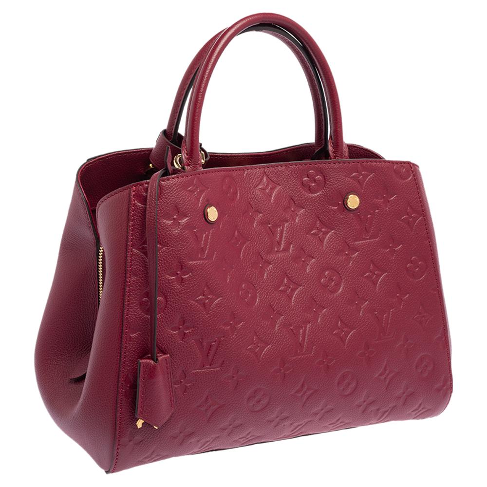 Brown Louis Vuitton Aurore Monogram Empreinte Leather Montaigne MM Bag